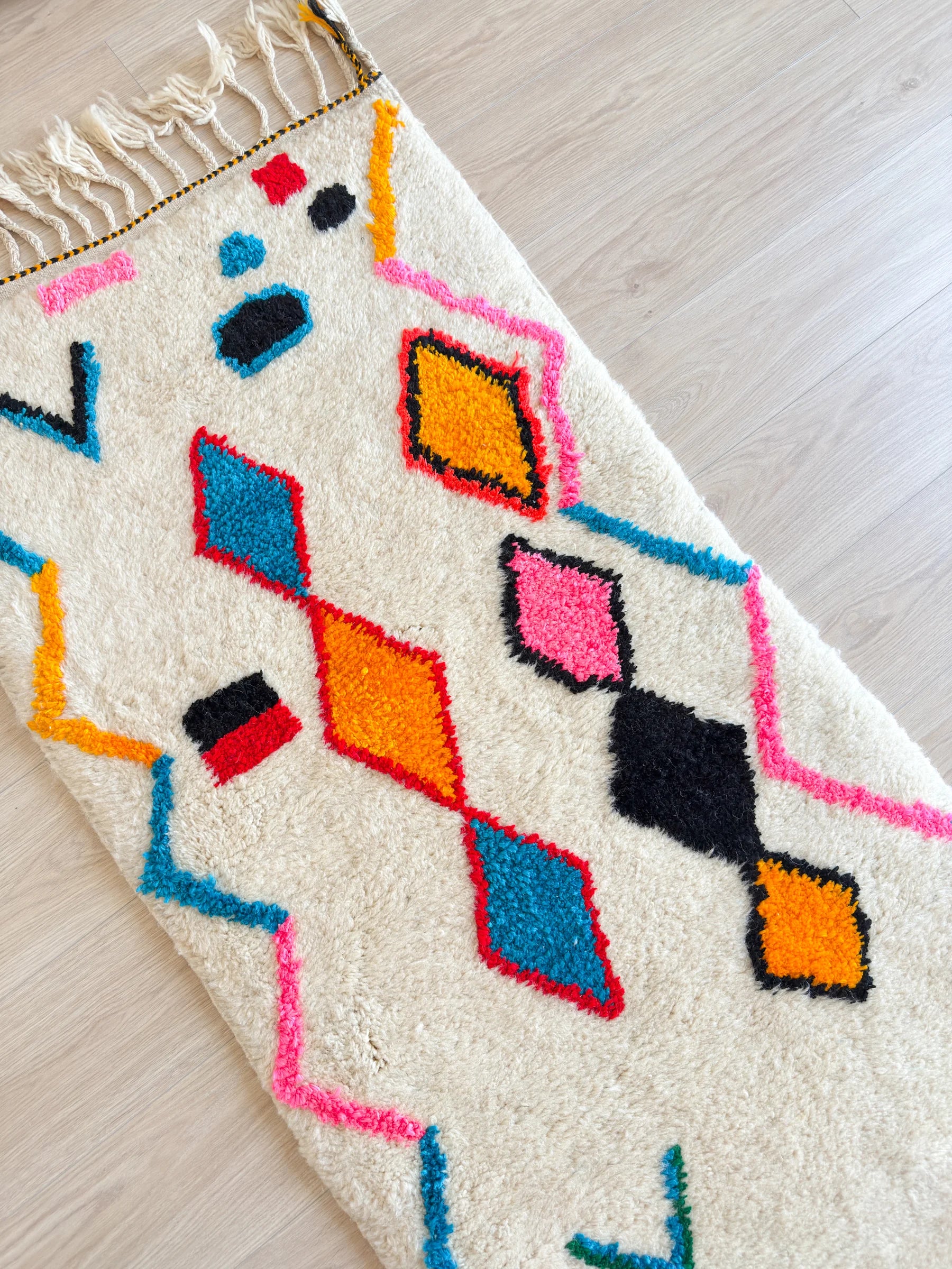 Tapis de couloir berbère coloré 82 x 387 cm - n°2315
