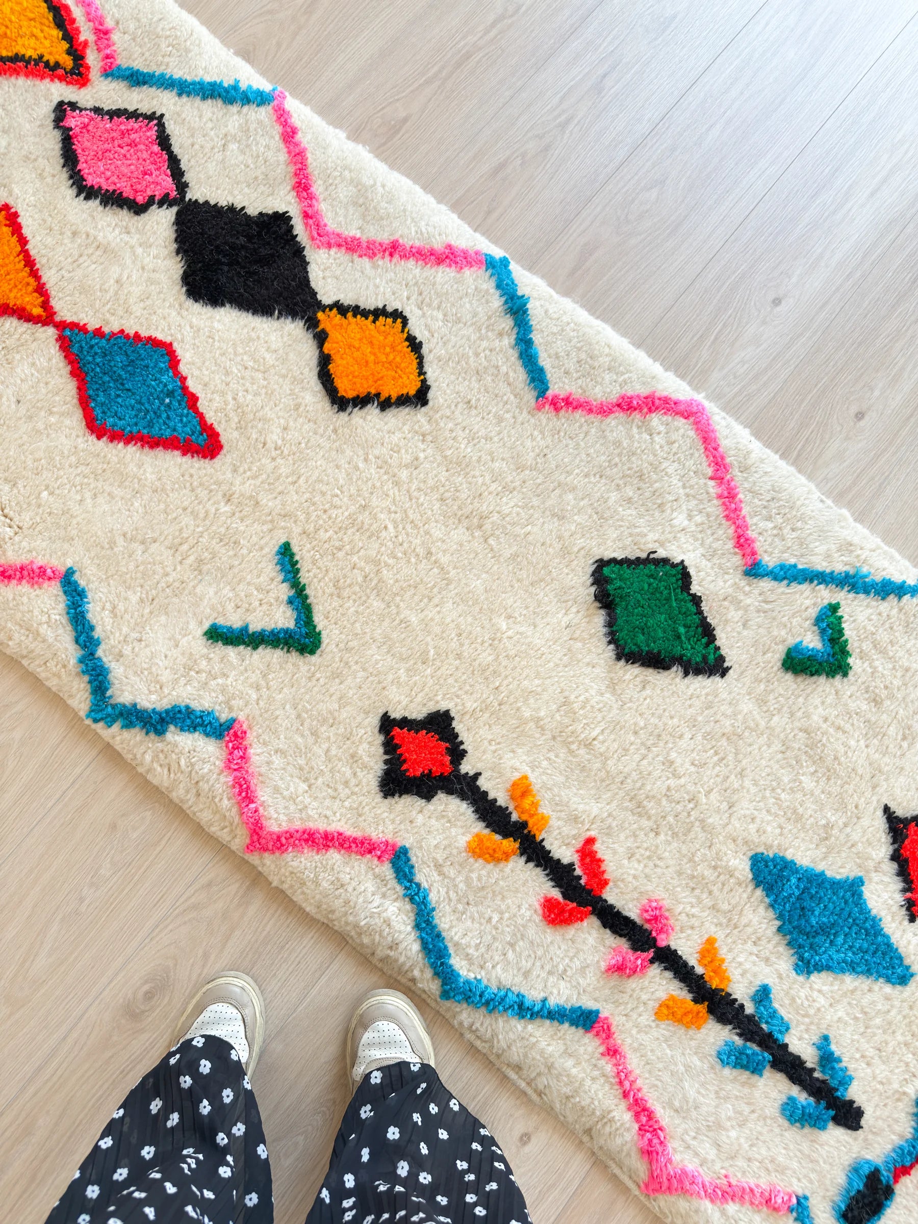 Tapis de couloir berbère coloré 82 x 387 cm - n°2315