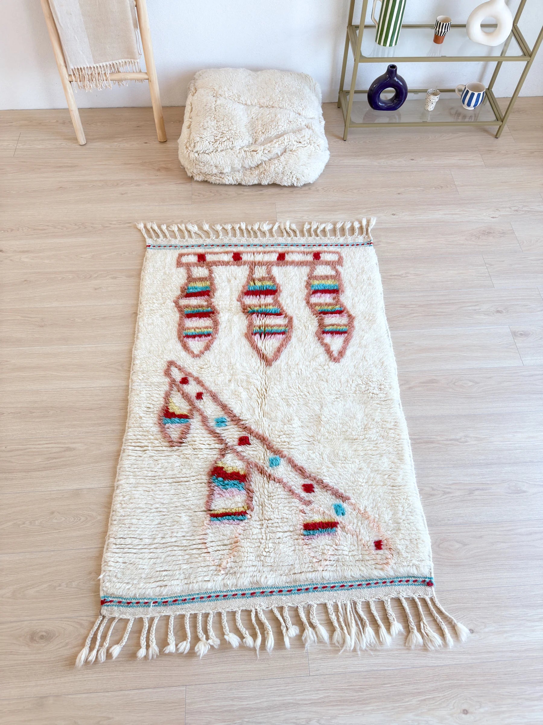 Tapis berbère coloré 99 x 165 cm - n°2294