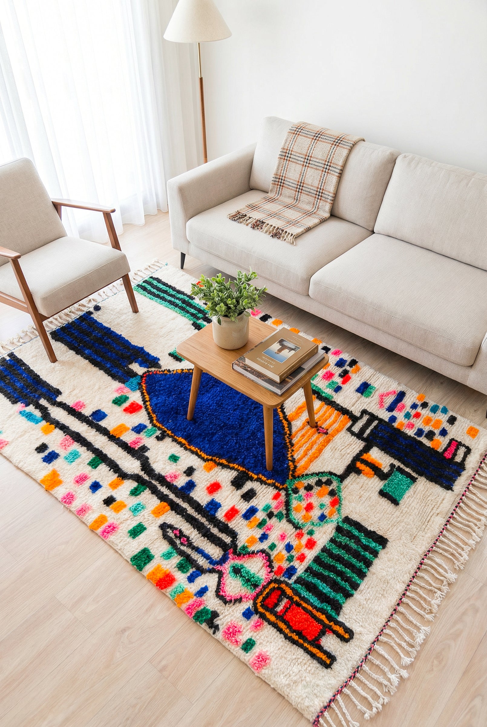 Tapis berbère coloré 142 x 219 cm - n°2423