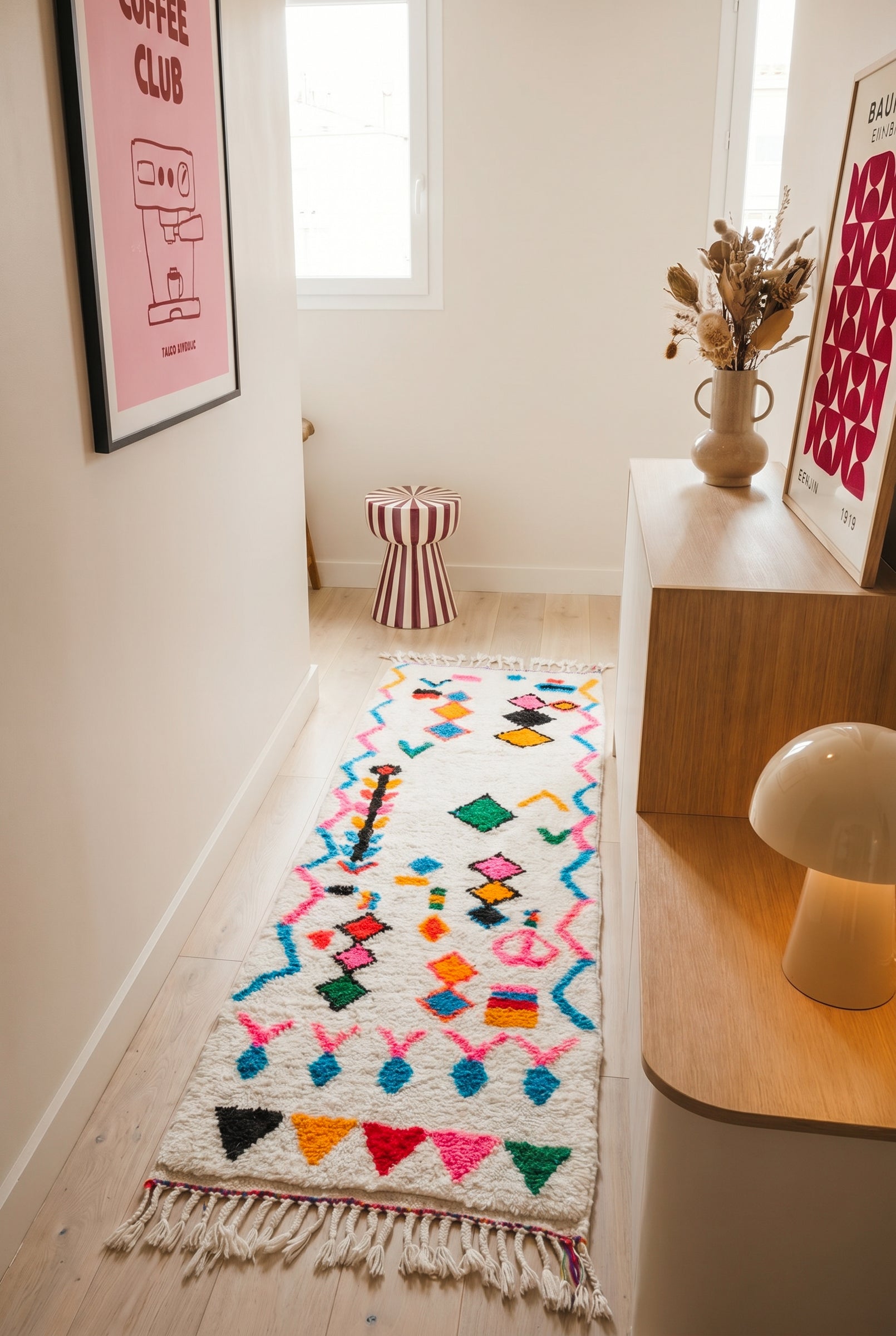 Tapis de couloir berbère coloré 85 x 250 cm - n°2307