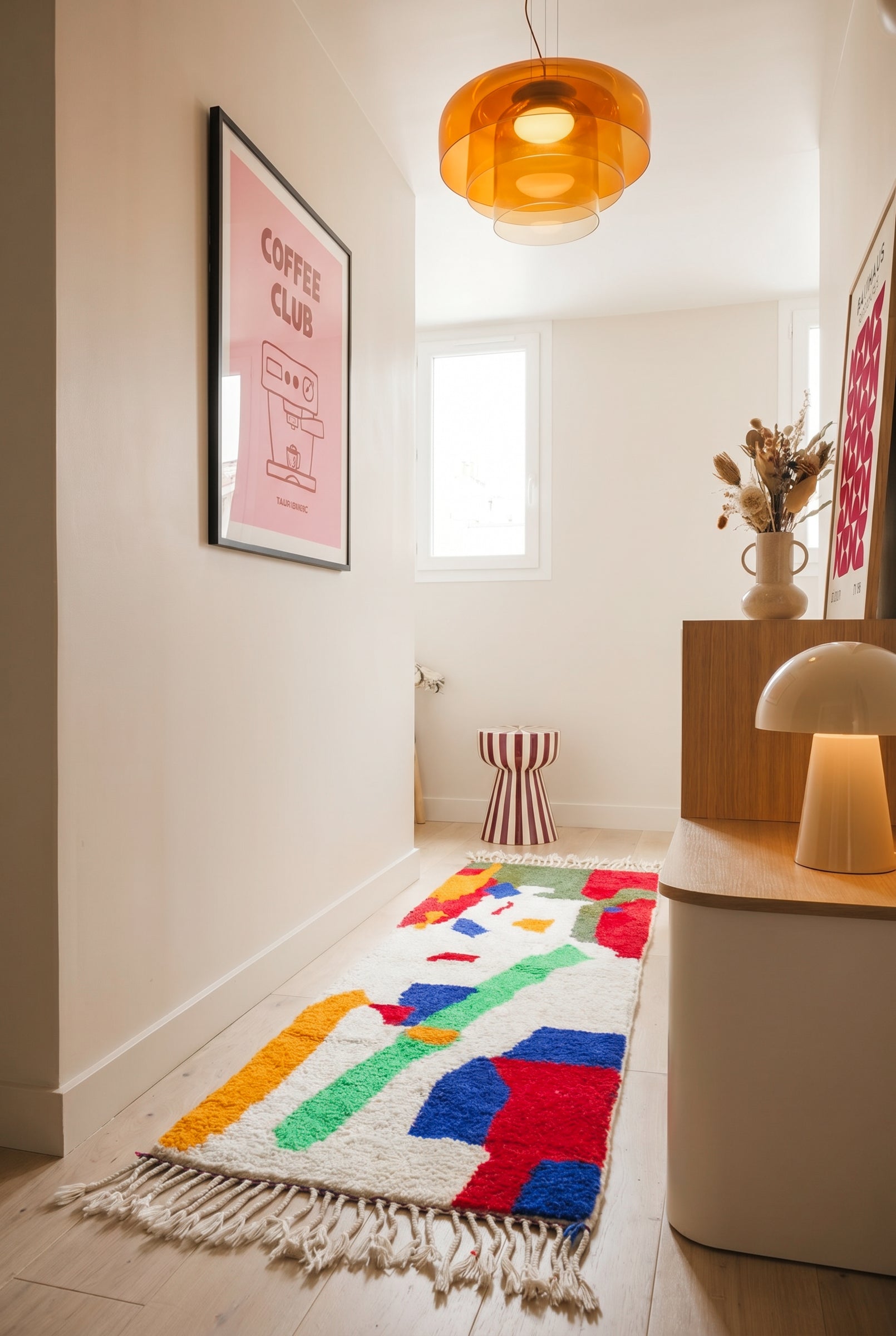 Tapis berbère de couloir coloré  83 x 275 cm - n°1760