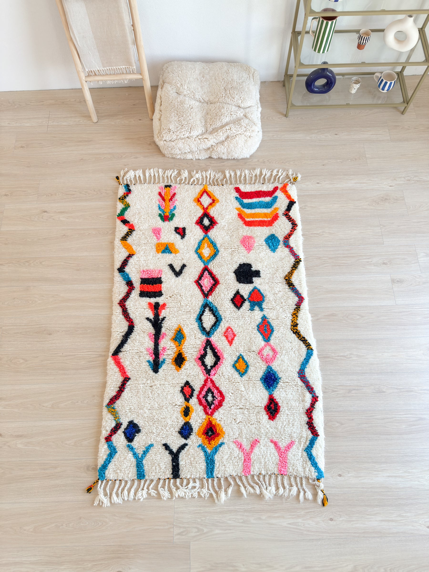Tapis berbère coloré 115 x 190 cm - n°2599