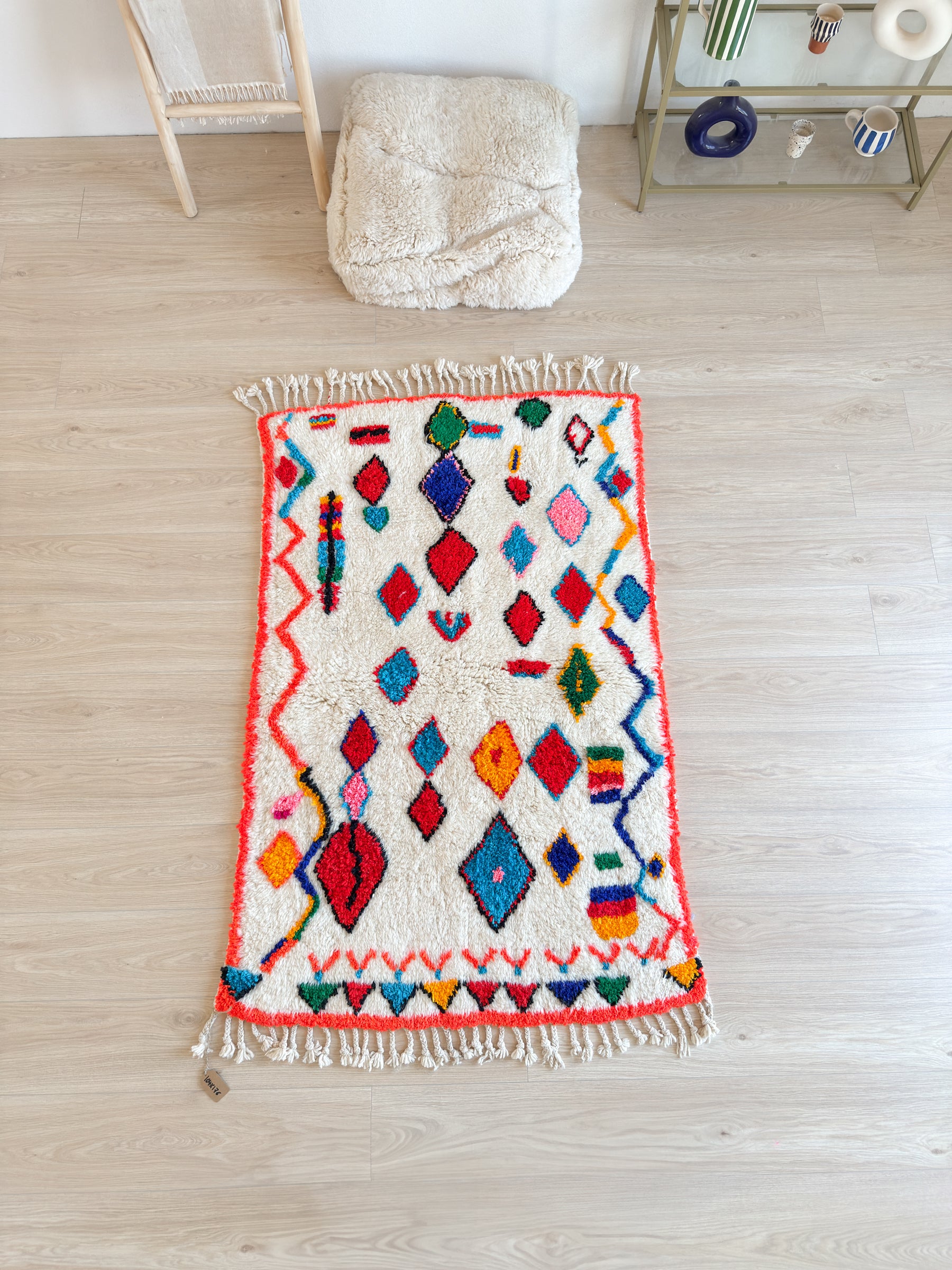 Tapis berbère coloré 104 x 176 cm - n°2597