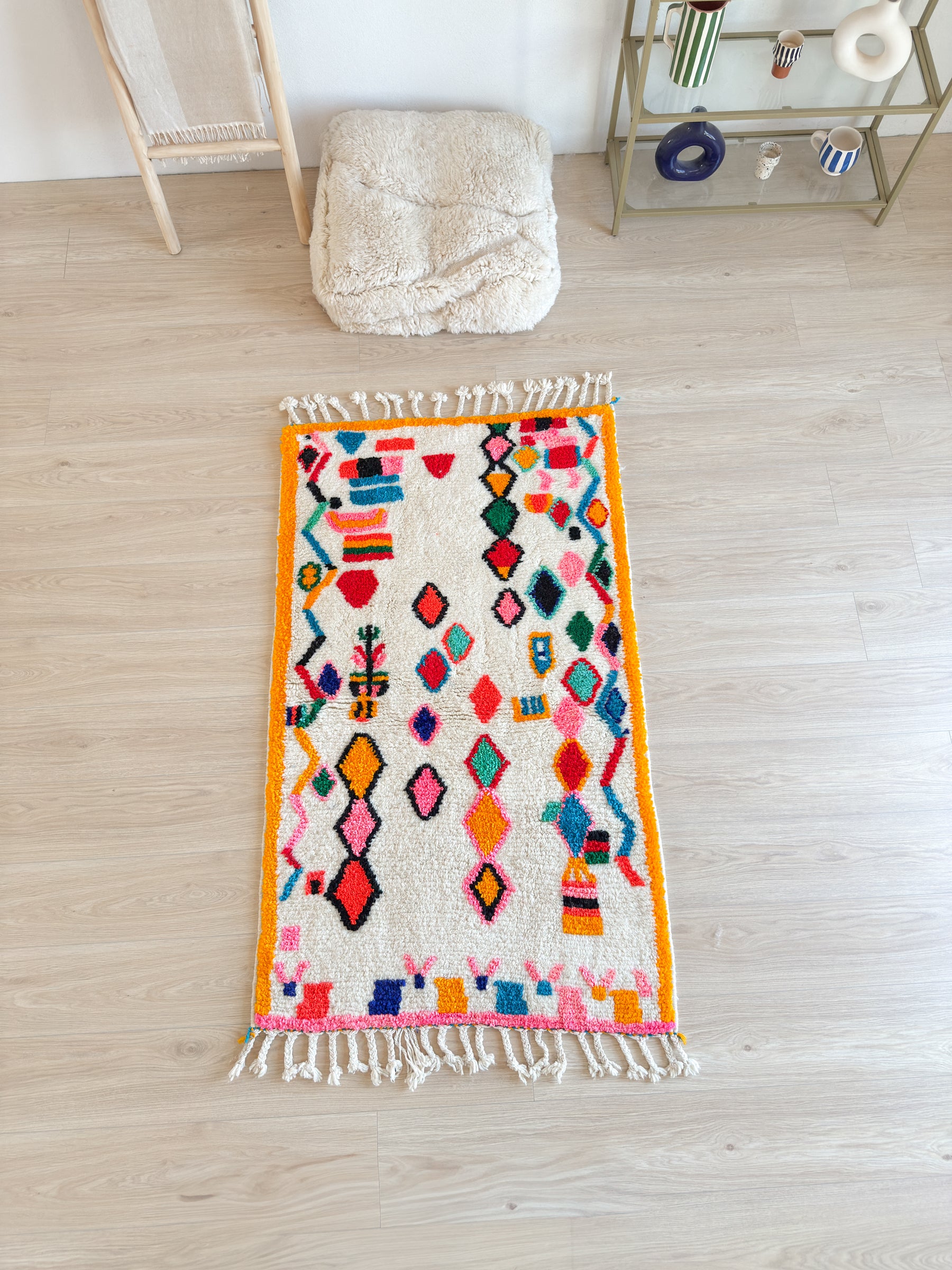 Tapis berbère coloré 95 x 175 cm - n°2573