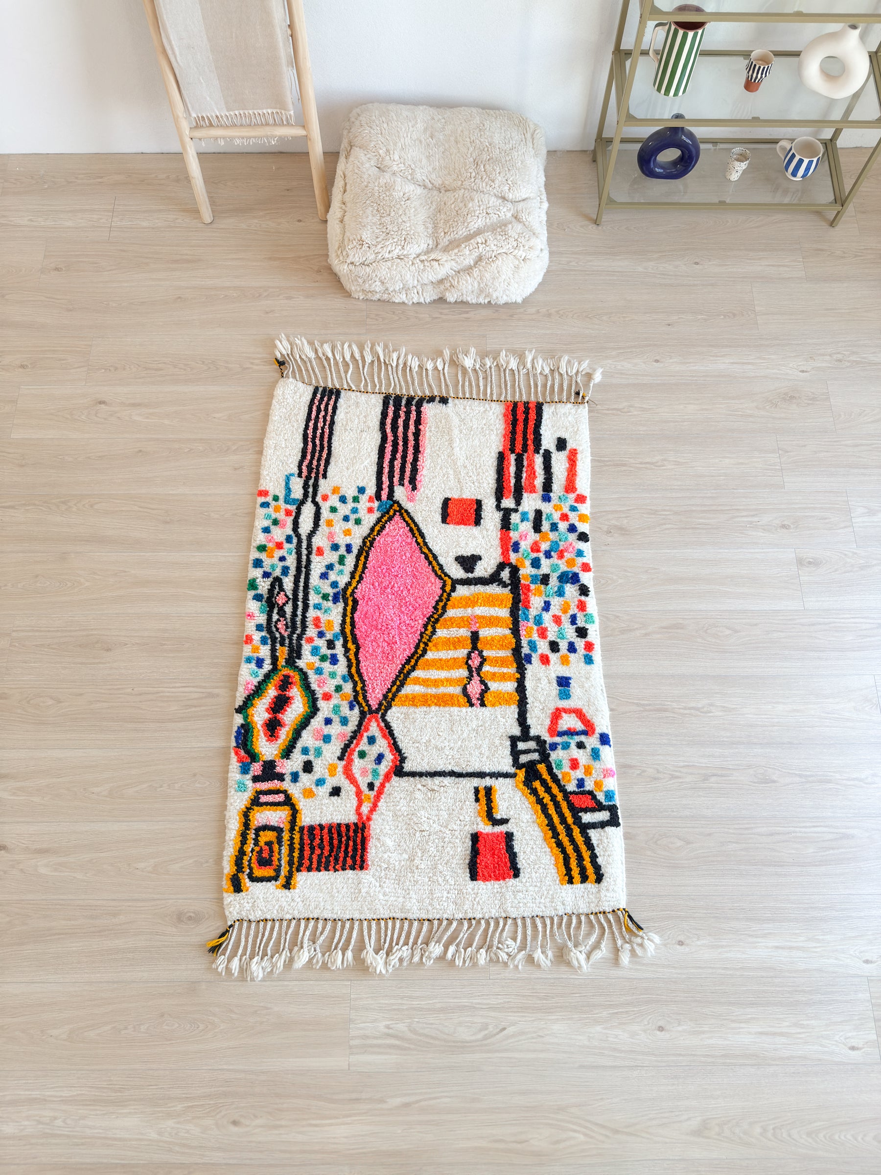 Tapis berbère coloré 101 x 179 cm - n°2593