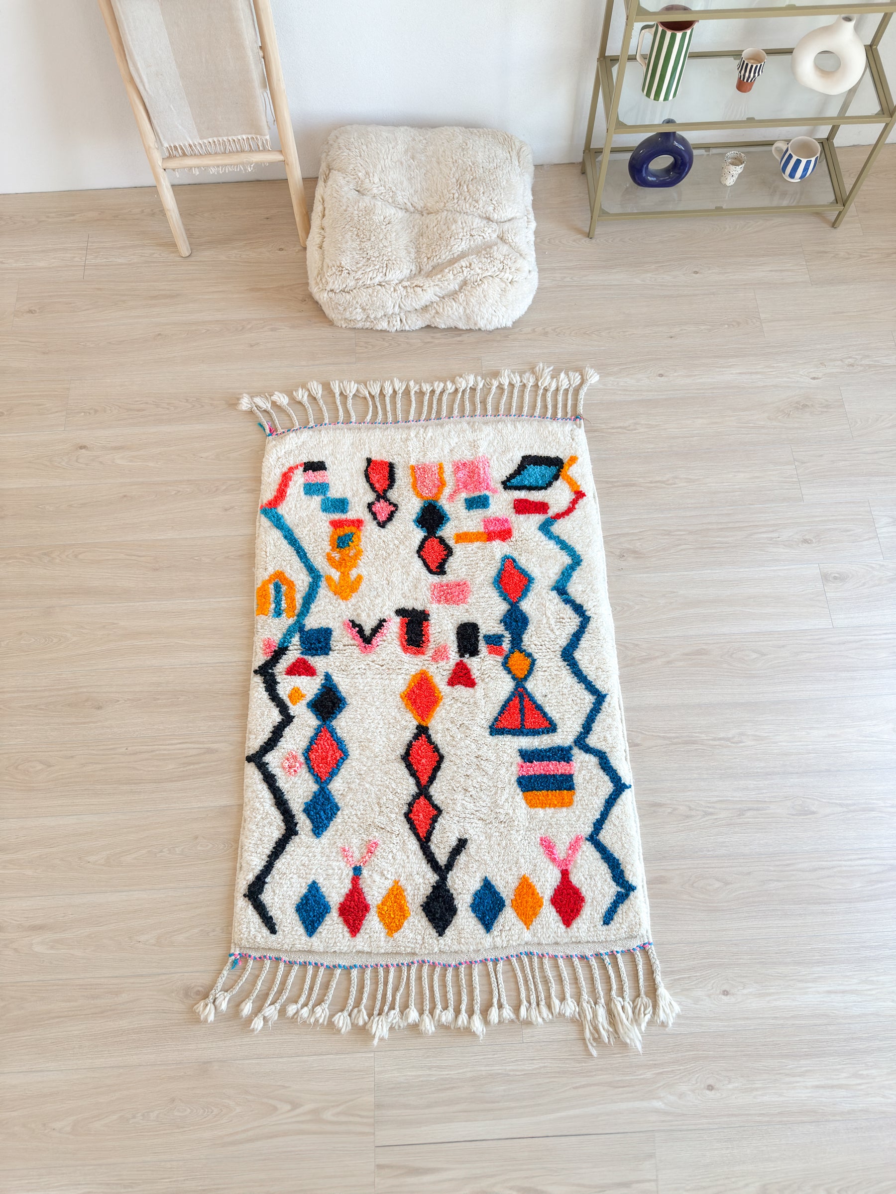 Tapis berbère coloré 99 x 177 cm - n°2576