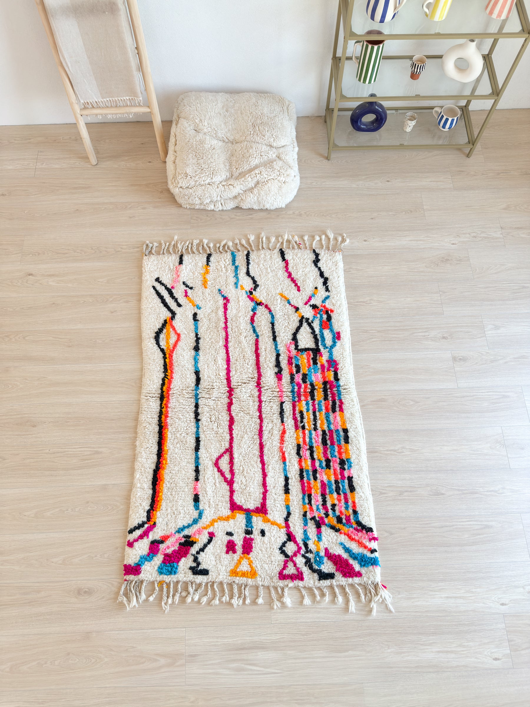 Tapis berbère coloré 107 x 173 cm - n°2602