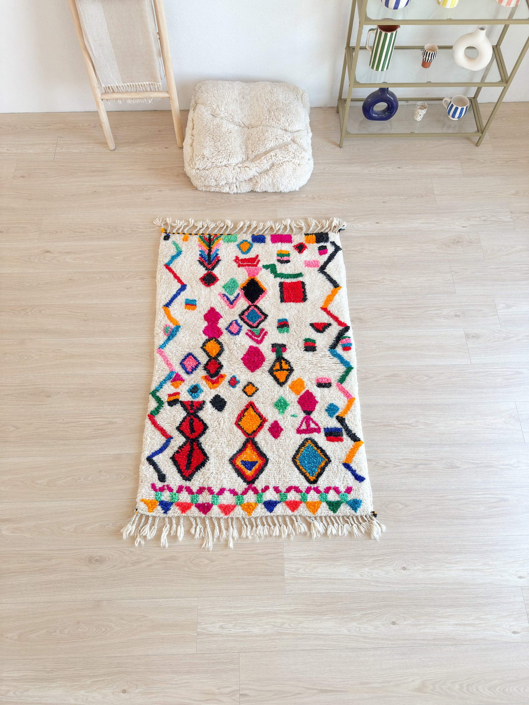 Tapis berbère coloré 98 x 161 cm - n°2603