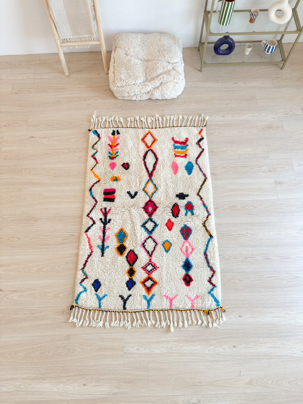 Tapis berbère coloré 109 x 178 cm - n°2577
