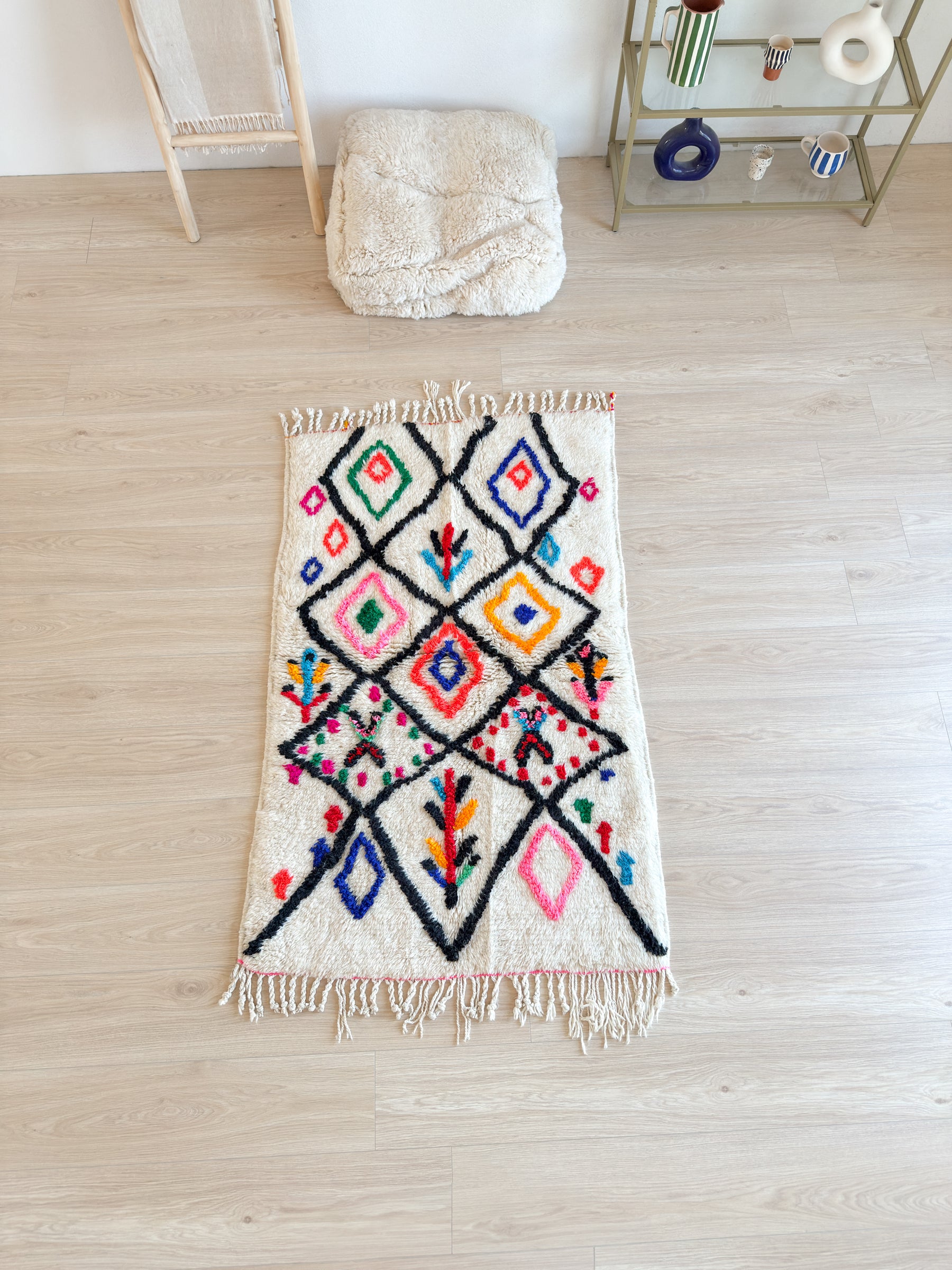 Tapis berbère coloré 98 x 168 cm - n°2604