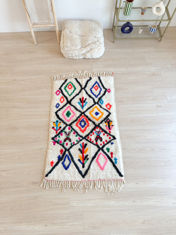 Tapis berbère coloré 98 x 168 cm - n°2604
