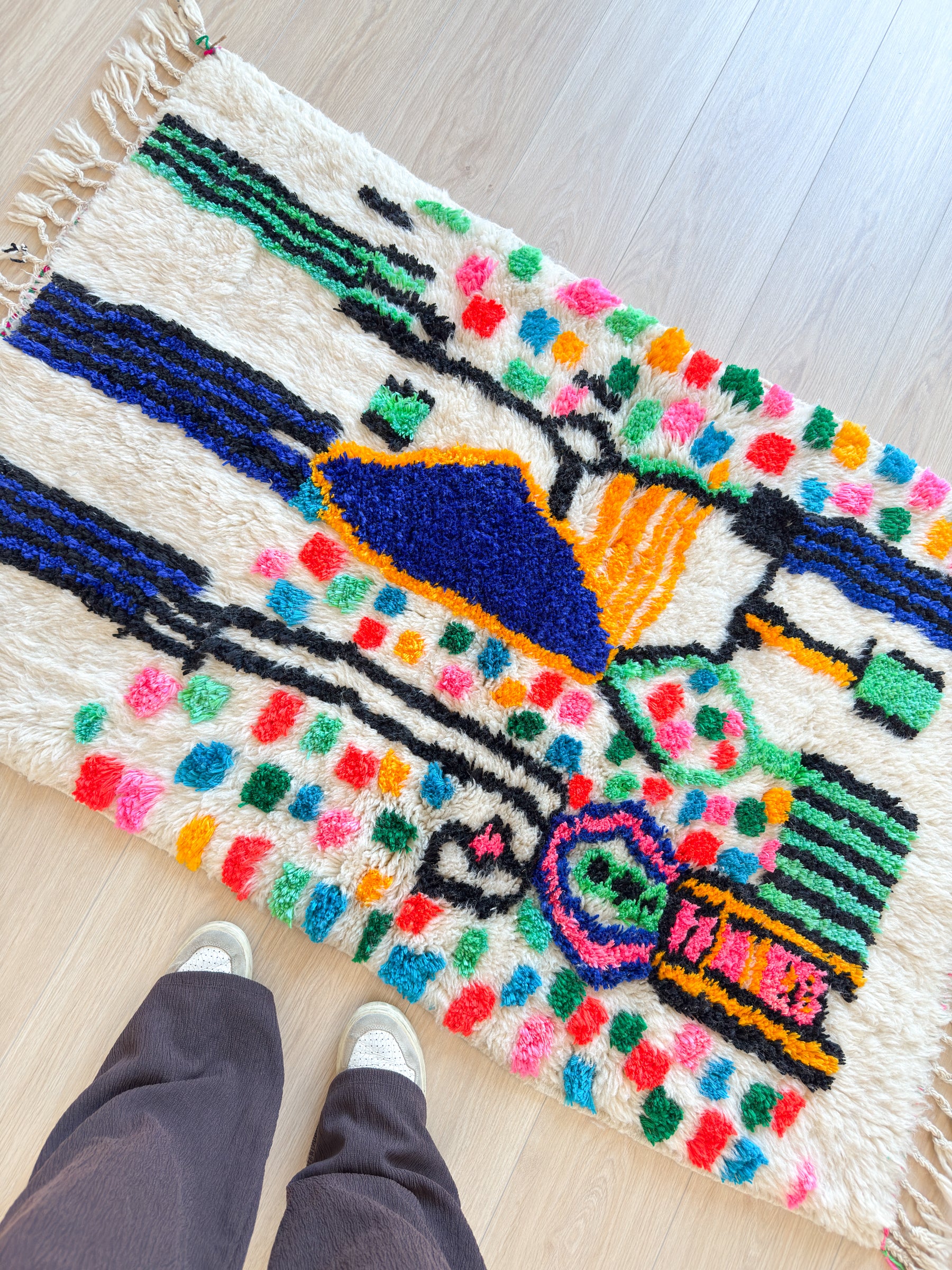 Tapis berbère coloré 93 x 166 cm - n°2607