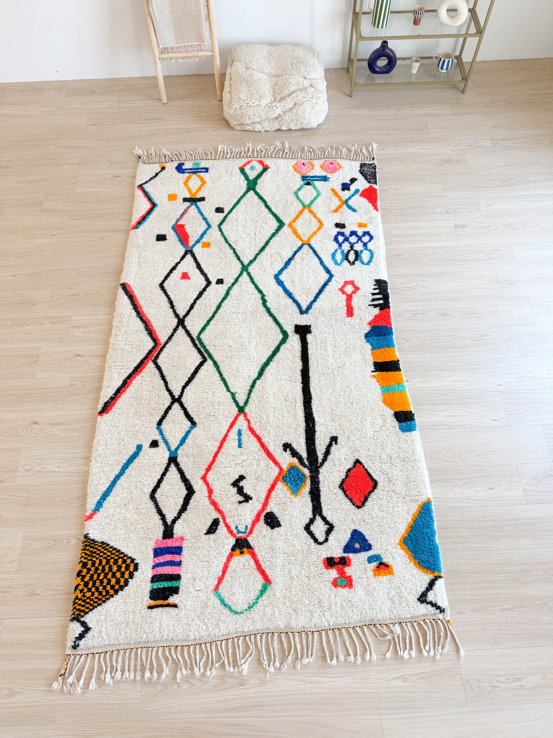 Tapis berbère coloré 159 x 302 cm - n°2583