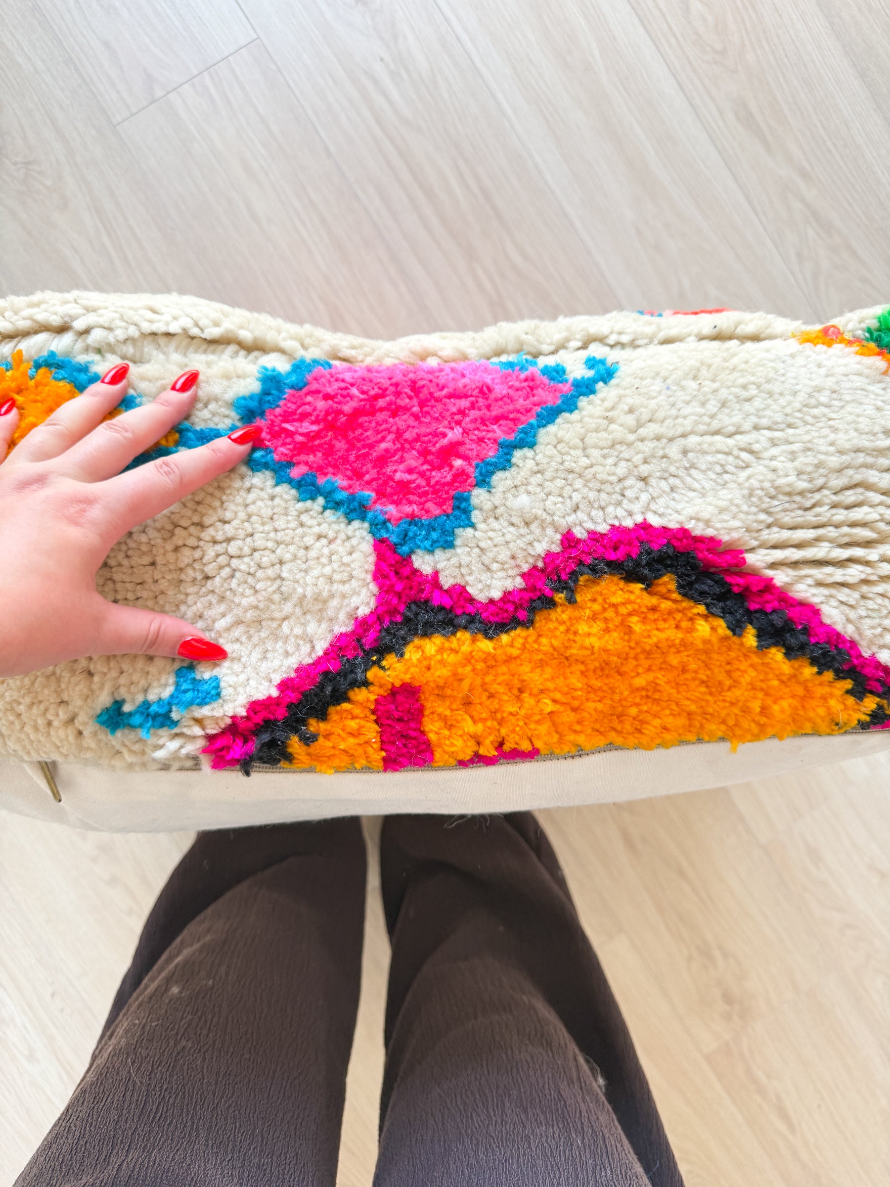 Pouf Marocain, pouf berbère coloré - 60 x 60 cm - n°70