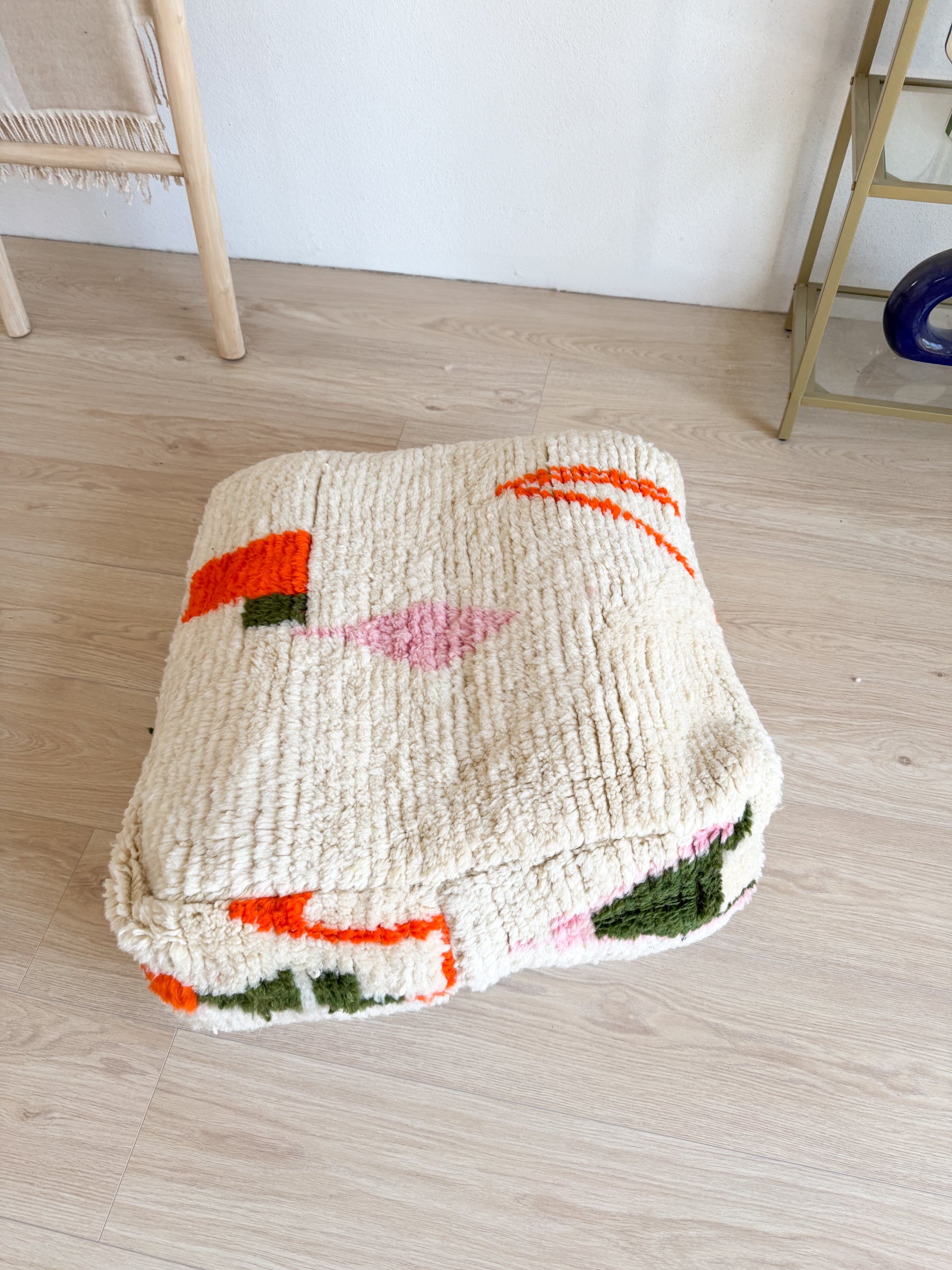 Pouf Marocain, pouf berbère coloré - 60 x 60 cm - n°129