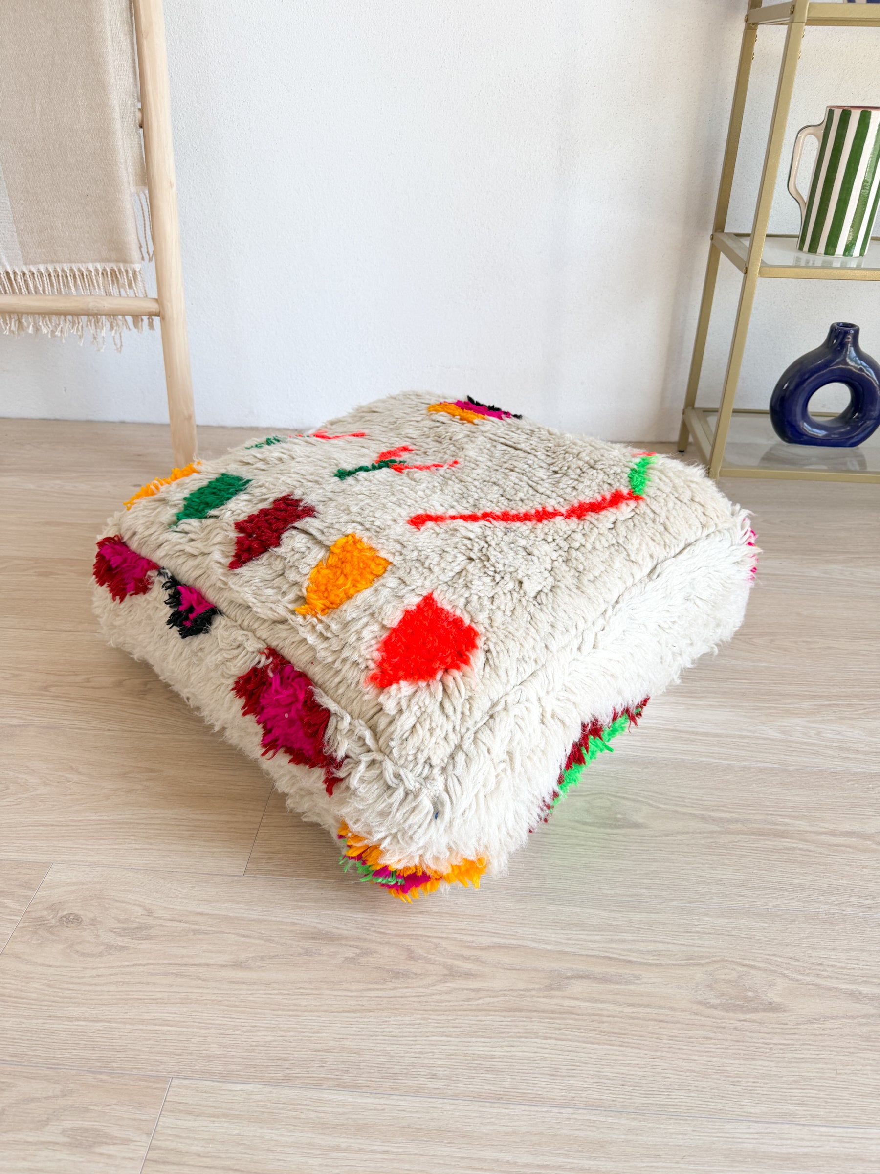 Pouf Marocain, pouf berbère coloré - 60 x 60 cm - n°124