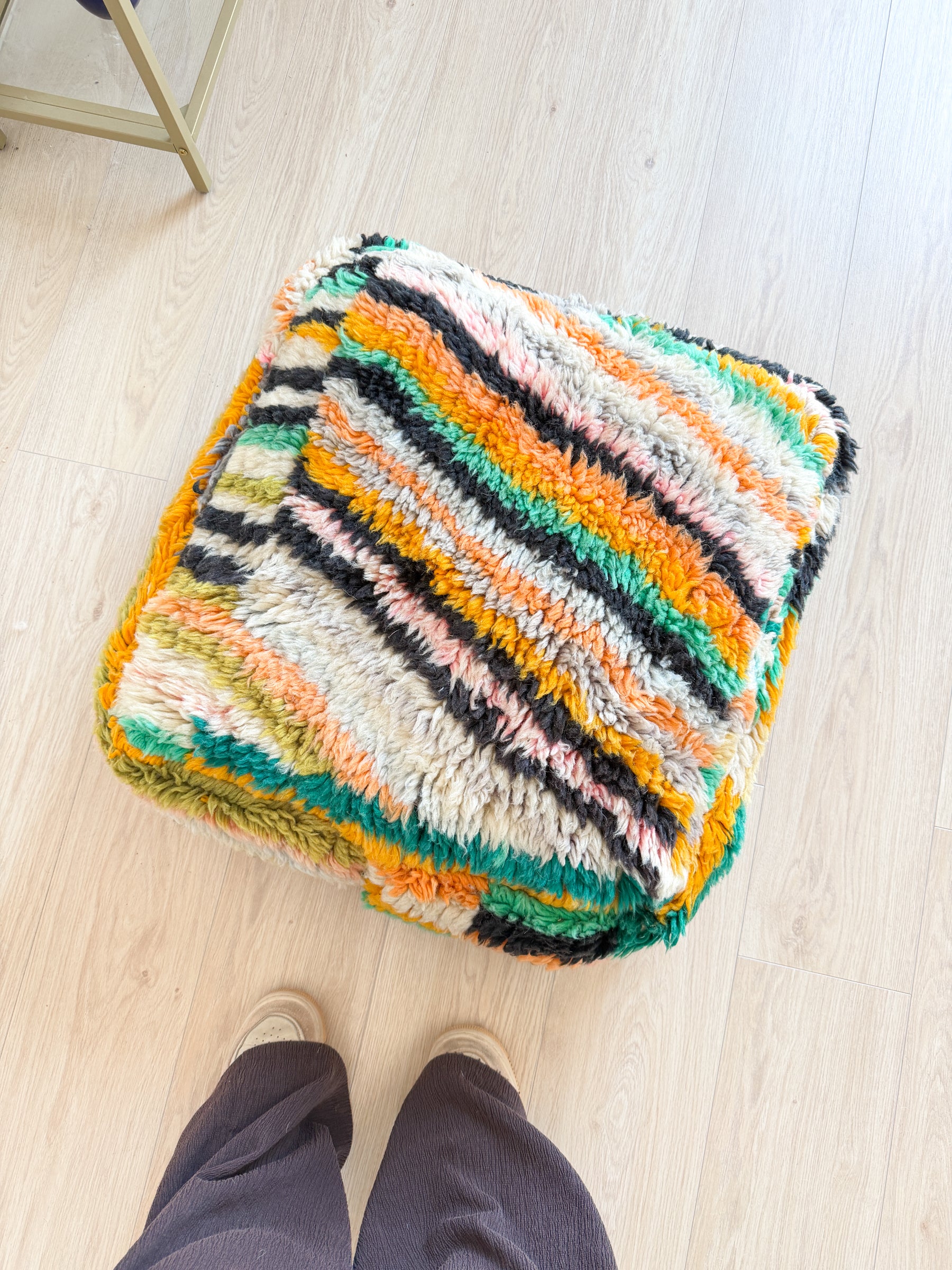 Pouf Marocain, pouf berbère coloré - 60 x 60 cm - n°125