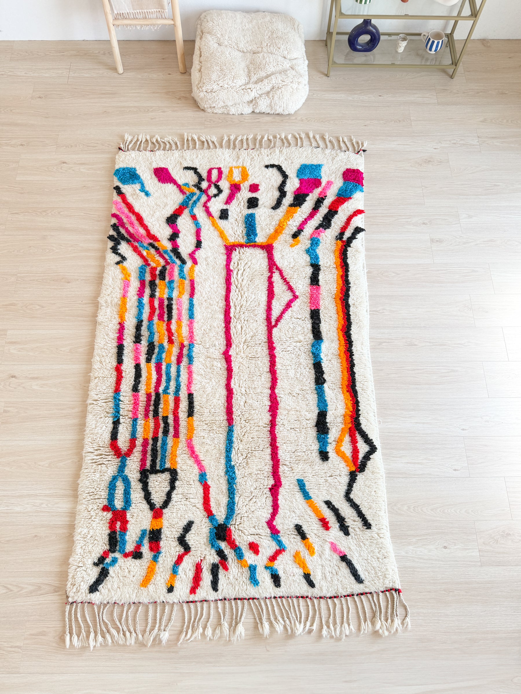 Tapis berbère coloré 141 x 266 cm - n°2653