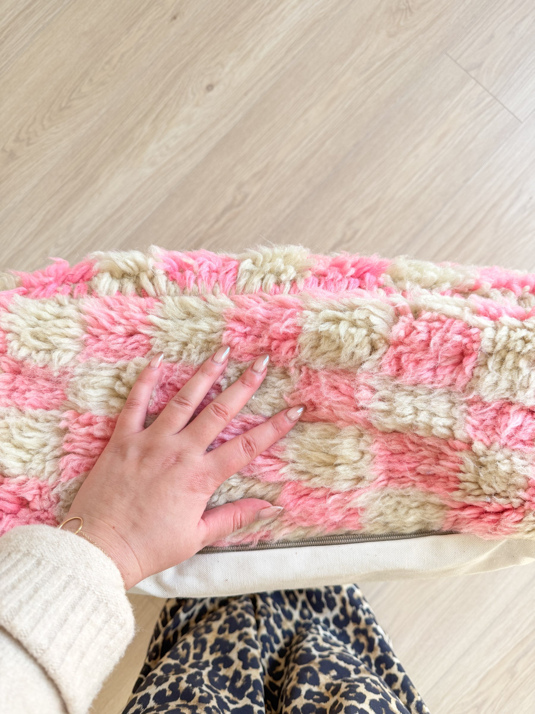 Pouf Marocain, pouf berbère coloré - 60 x 60 cm - n°87