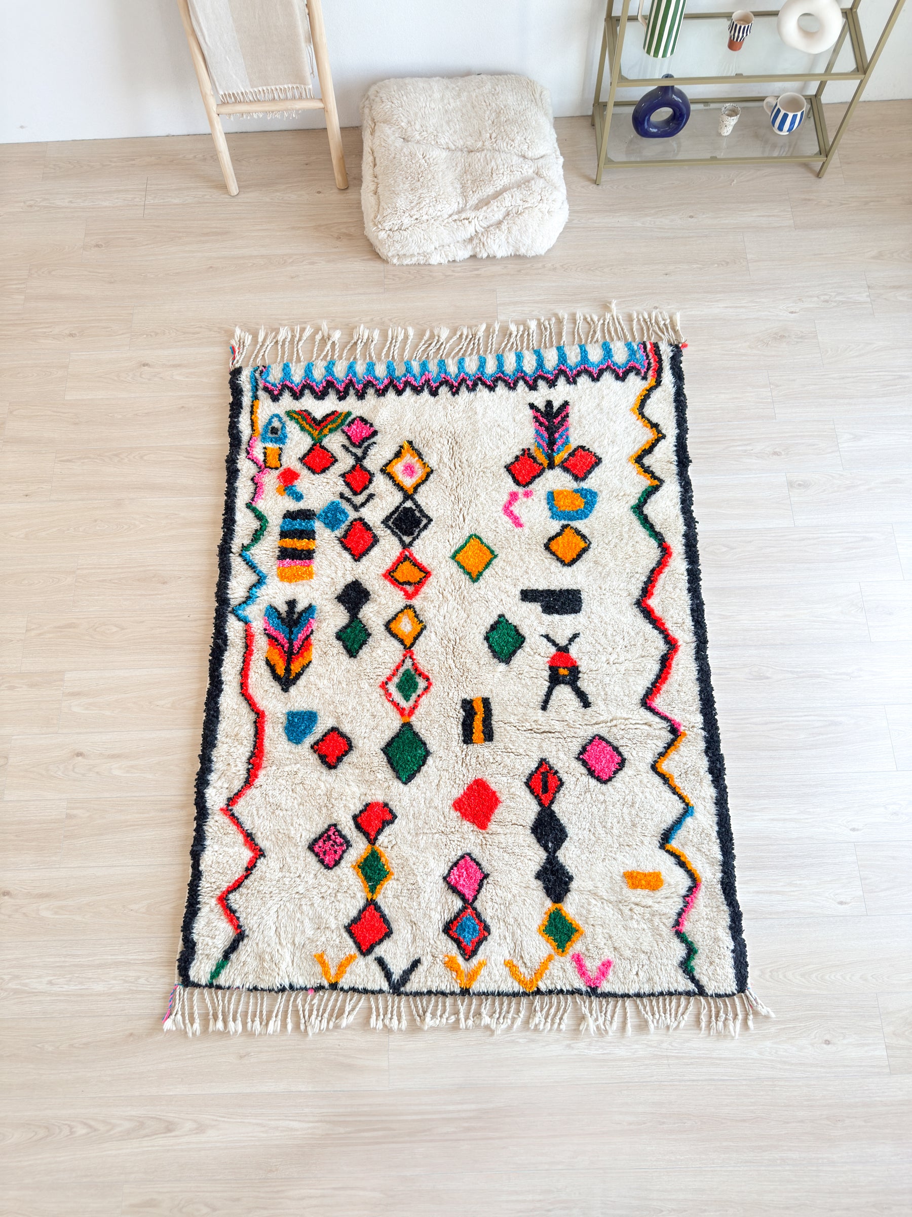 Tapis berbère coloré 151 x 221 cm - n°2648