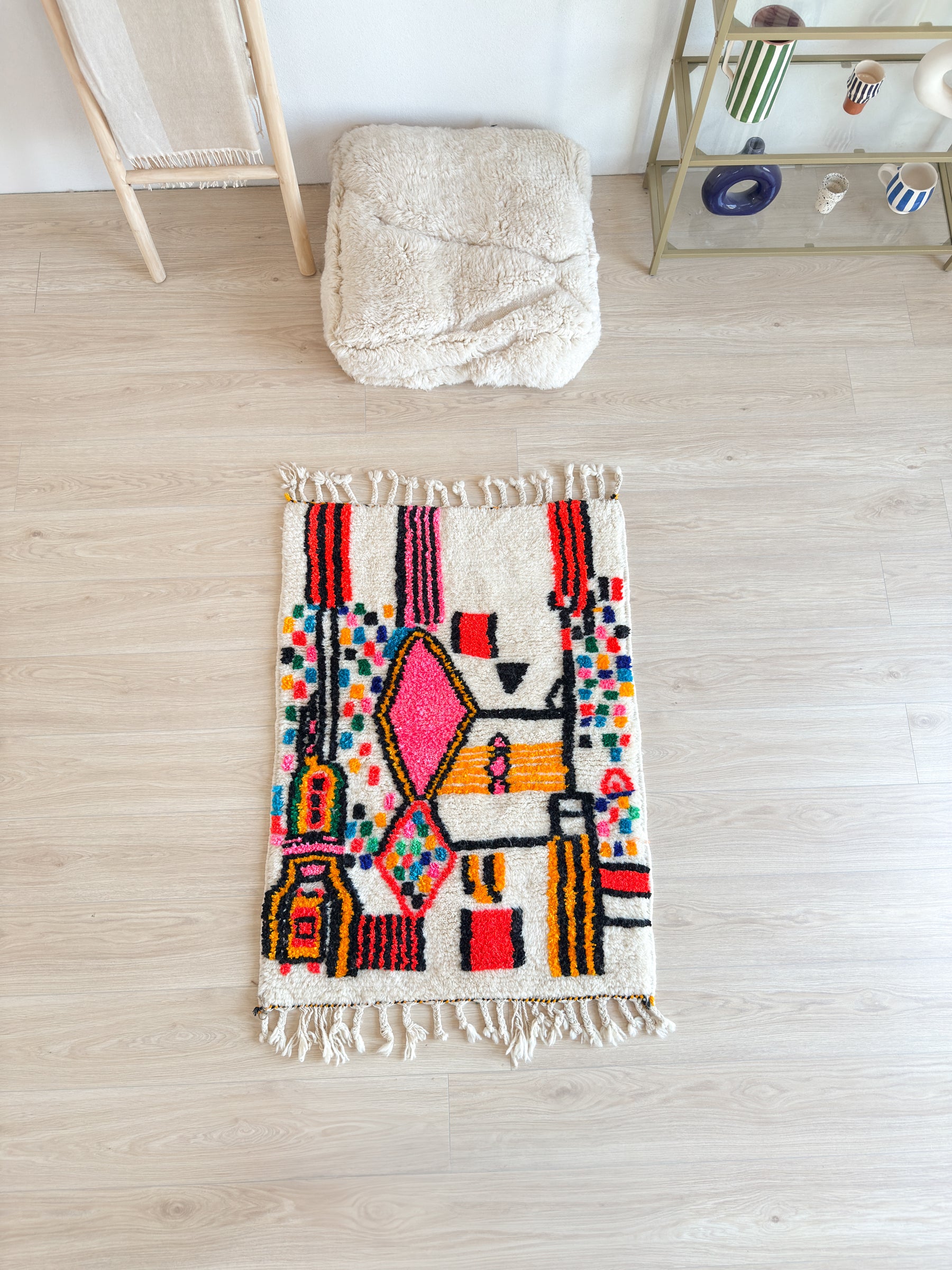 Tapis berbère coloré 88 x 131 cm - n°2642
