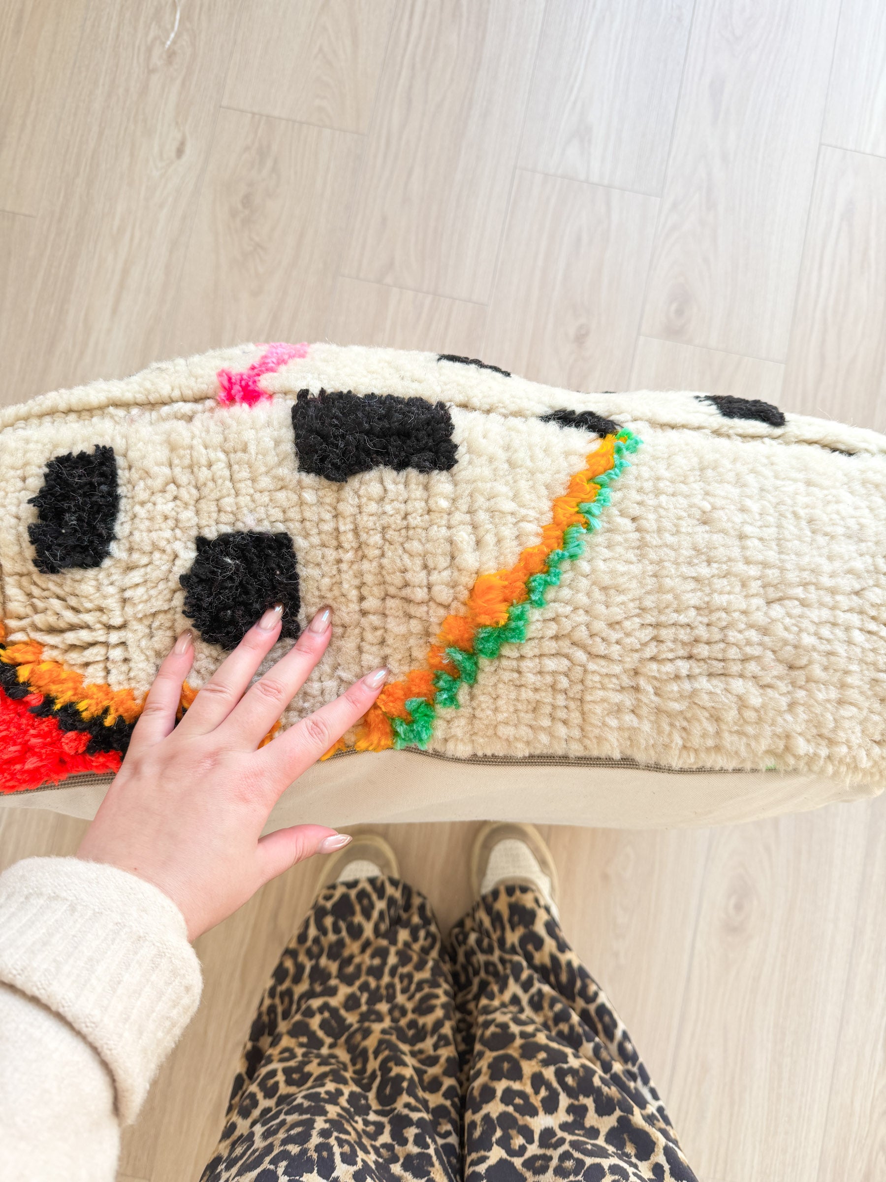 Pouf Marocain, pouf berbère coloré - 60 x 60 cm - n°83