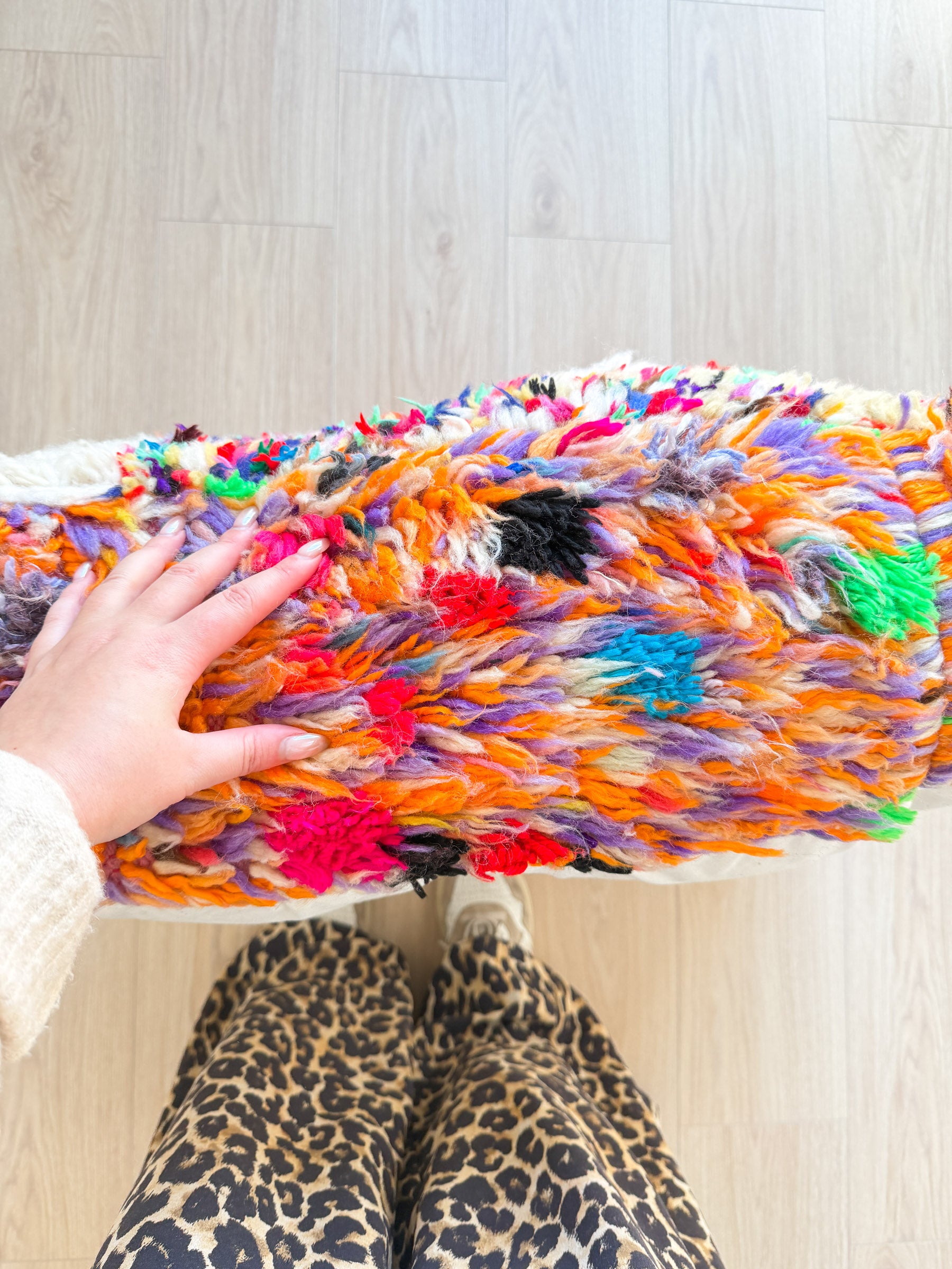 Pouf Marocain, pouf berbère coloré - 60 x 60 cm - n°84