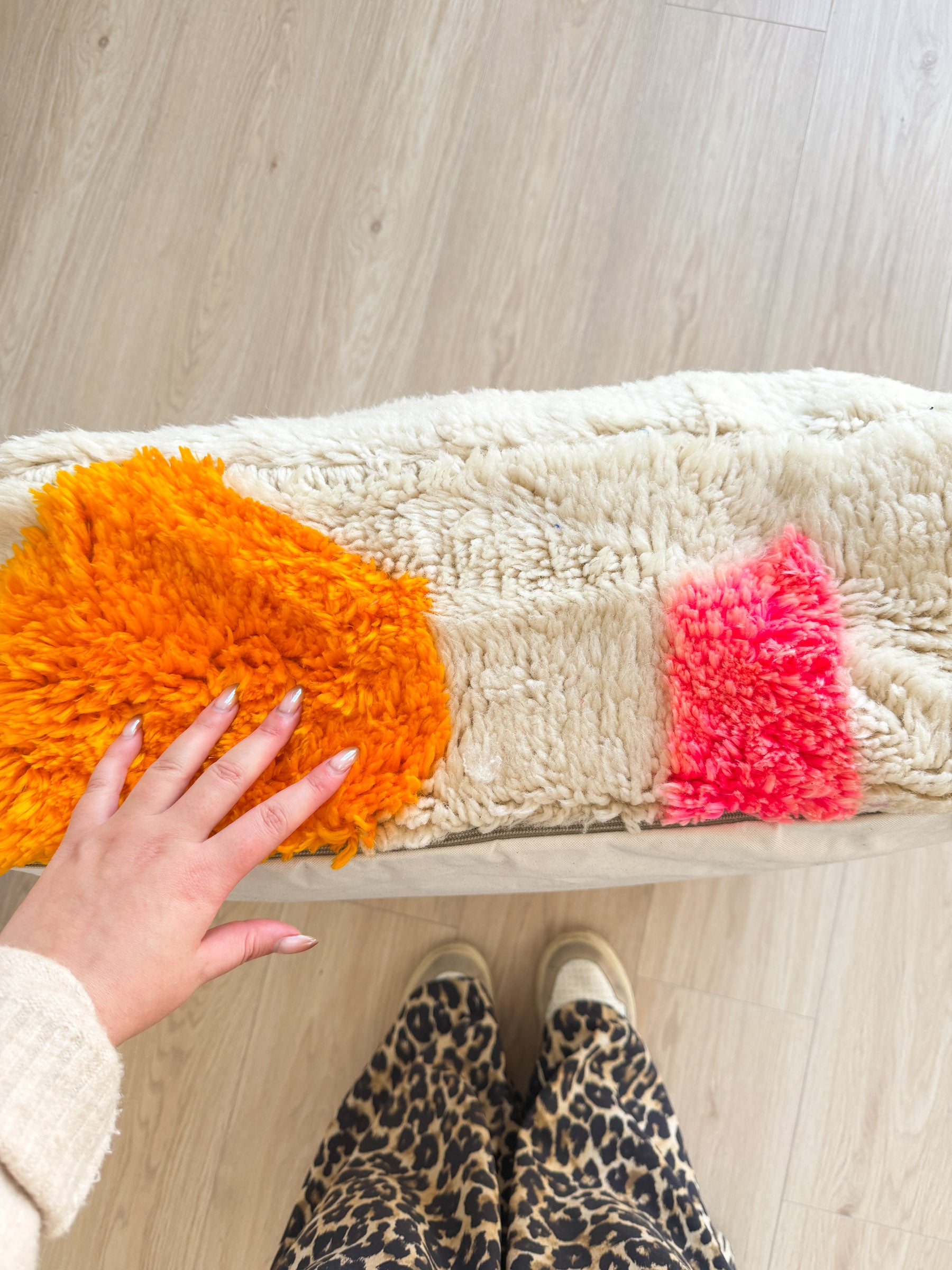 Pouf Marocain, pouf berbère coloré - 60 x 60 cm - n°78