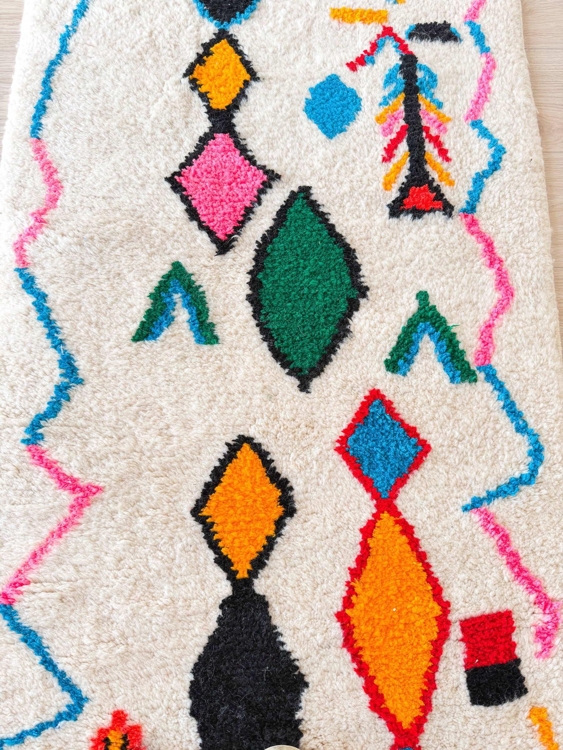 Farbenfroher Berber-Läuferteppich 80 x 383 cm - Nr. 2324