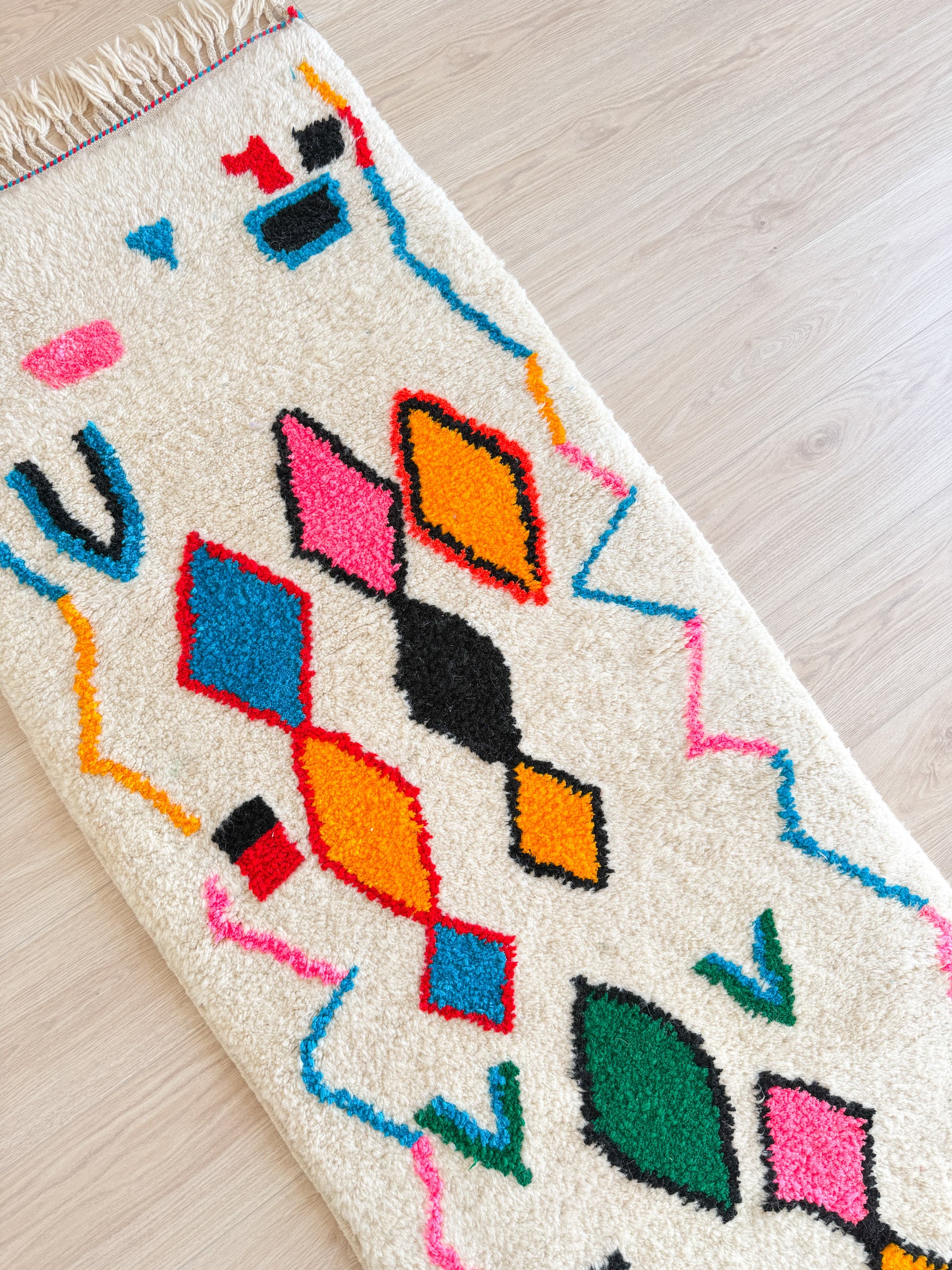 Farbenfroher Berber-Läuferteppich 80 x 383 cm - Nr. 2324