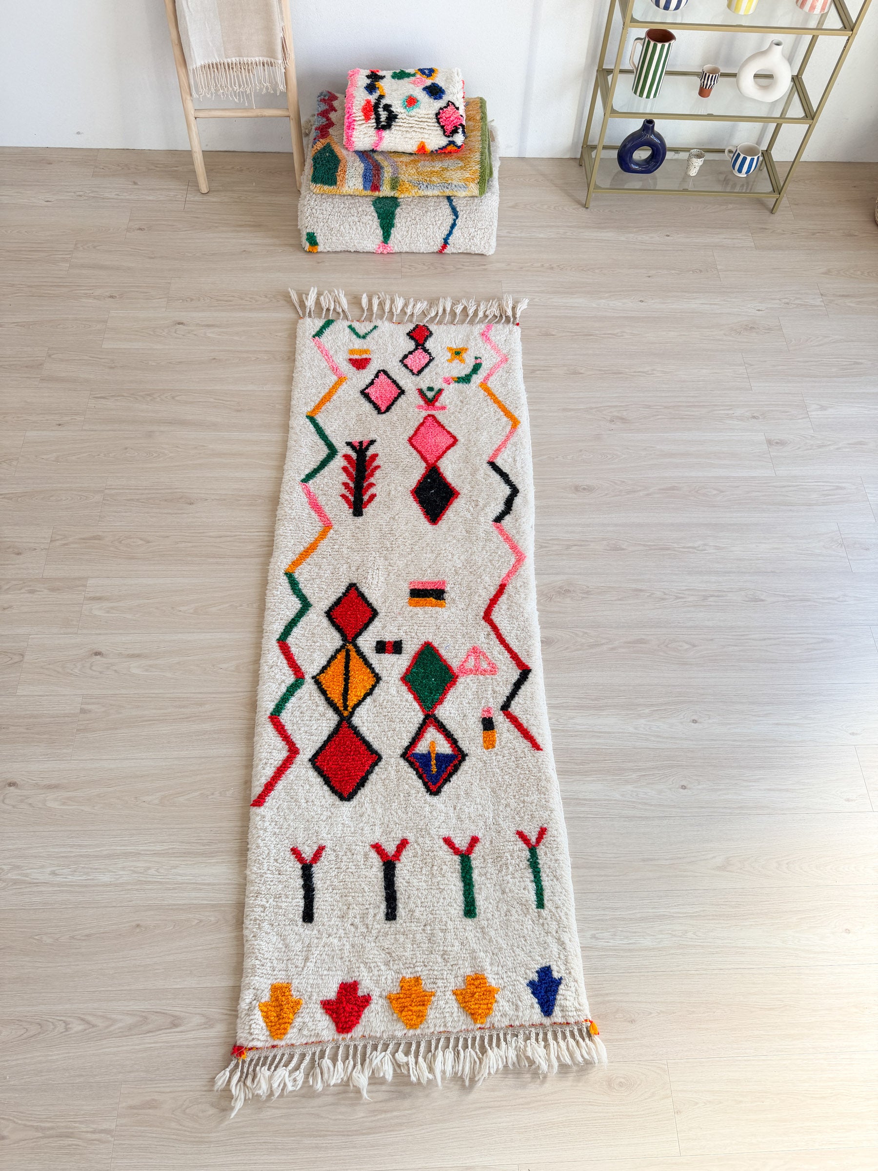 Bunter Berber-Flurläufer 84 x 251 cm - Nr. 2374