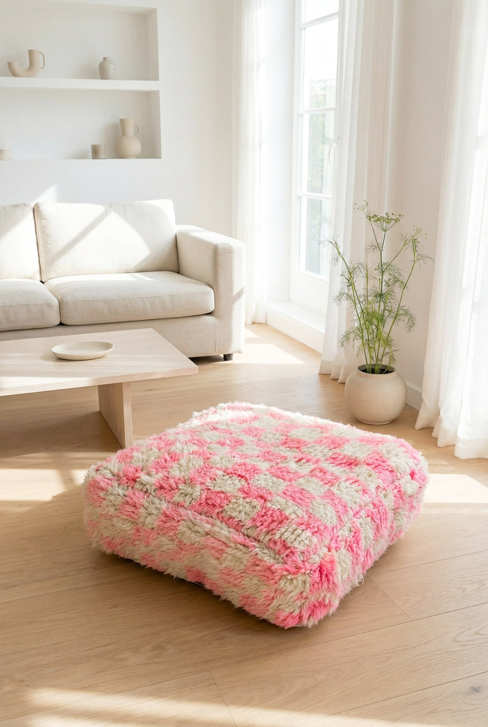 Pouf Marocain, pouf berbère coloré - 60 x 60 cm - n°87