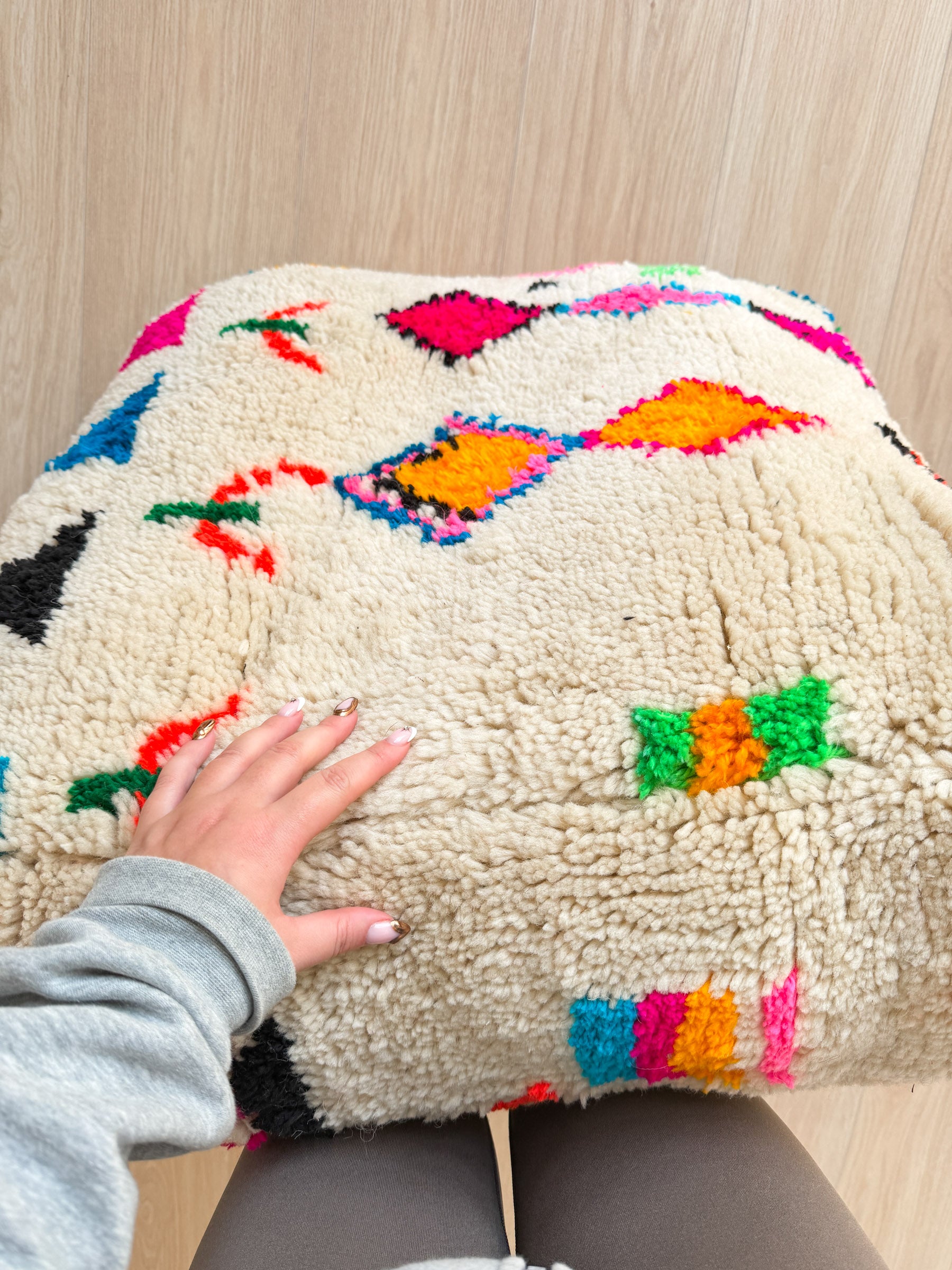 Pouf Marocain, pouf berbère coloré - 60 x 60 cm - n°75