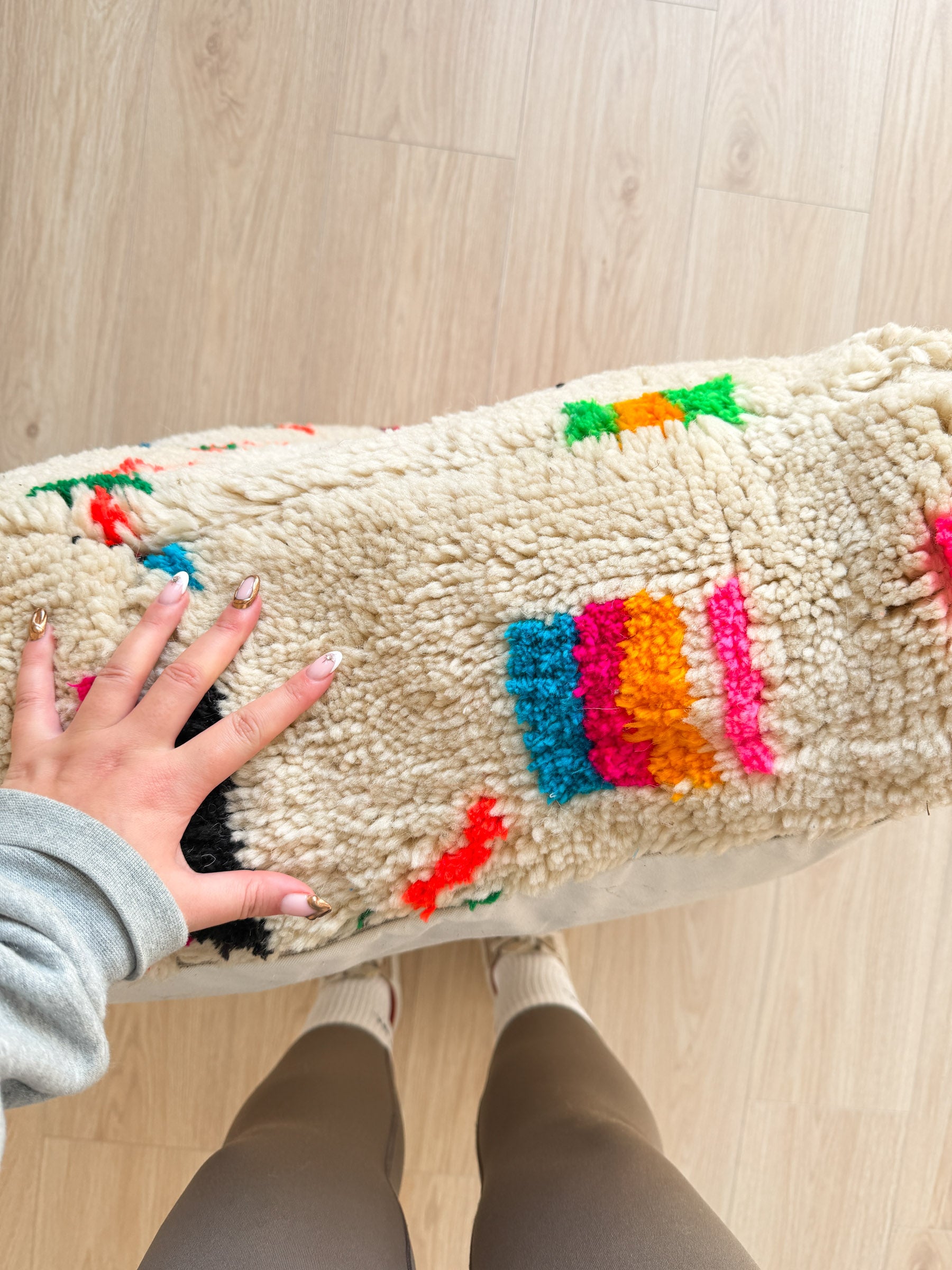 Pouf Marocain, pouf berbère coloré - 60 x 60 cm - n°75