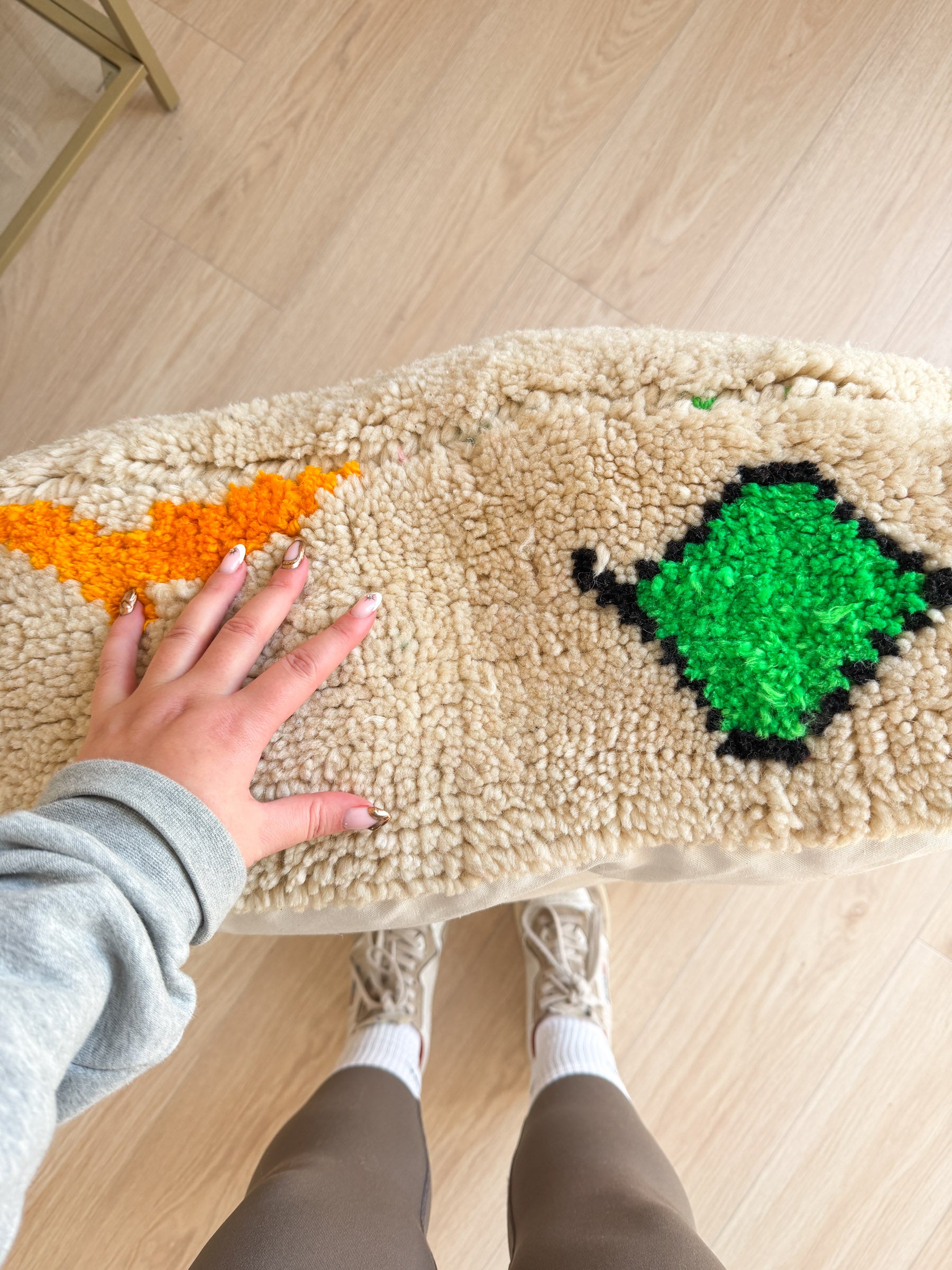 Pouf Marocain, pouf berbère coloré - 60 x 60 cm - n°79