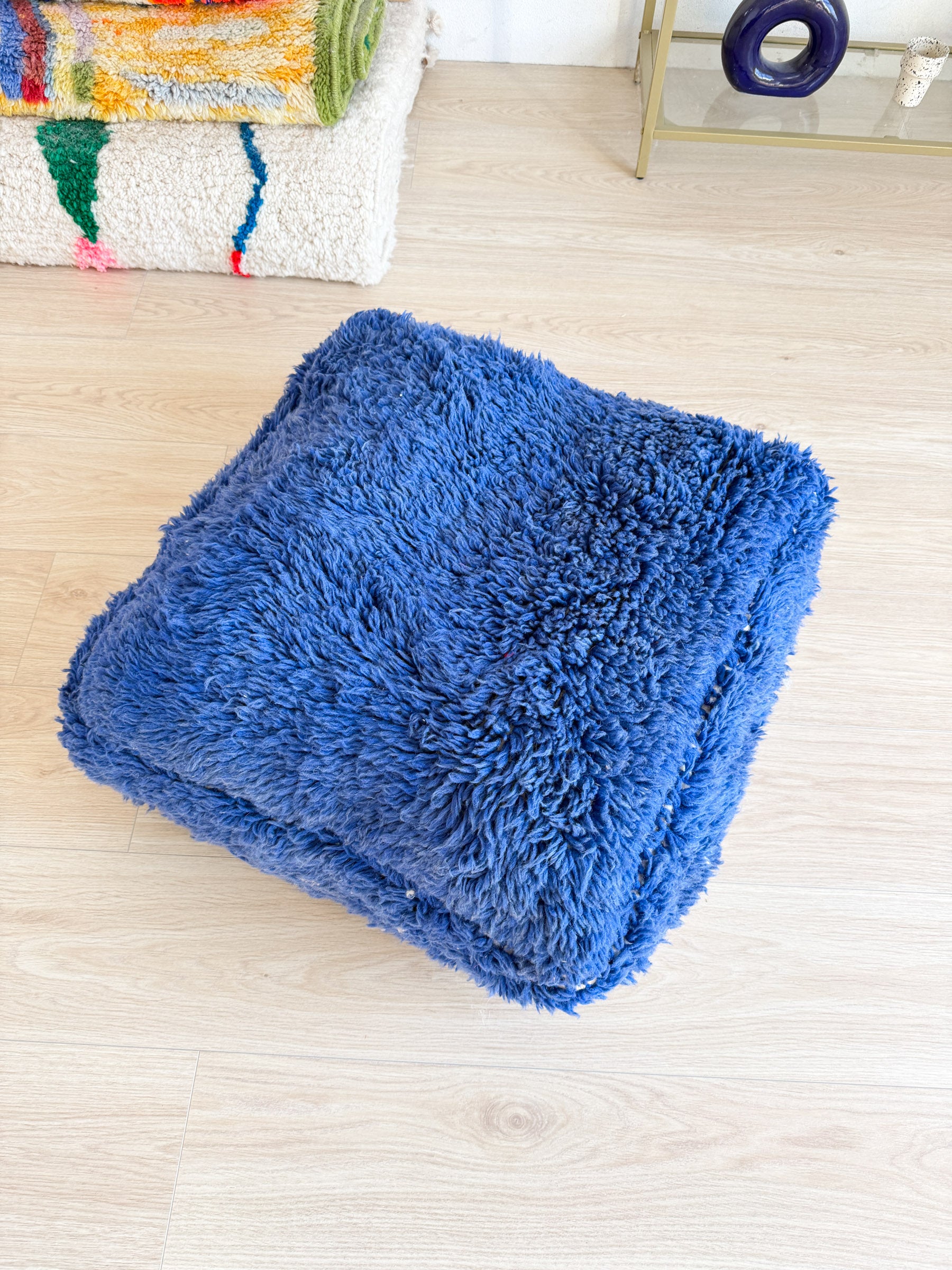 Pouf Marocain, pouf berbère coloré - 60 x 60 cm - n°88