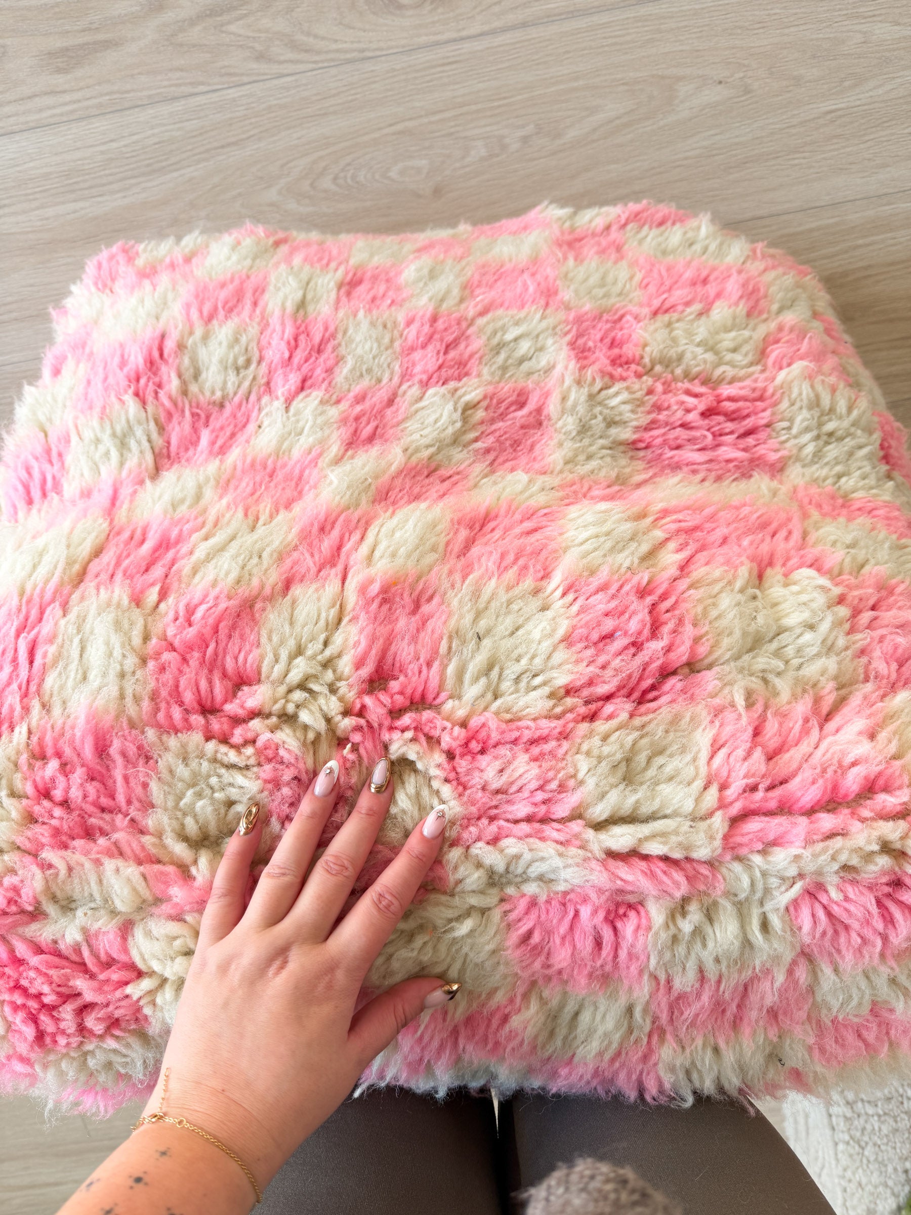 Pouf Marocain, pouf berbère coloré - 60 x 60 cm - n°80