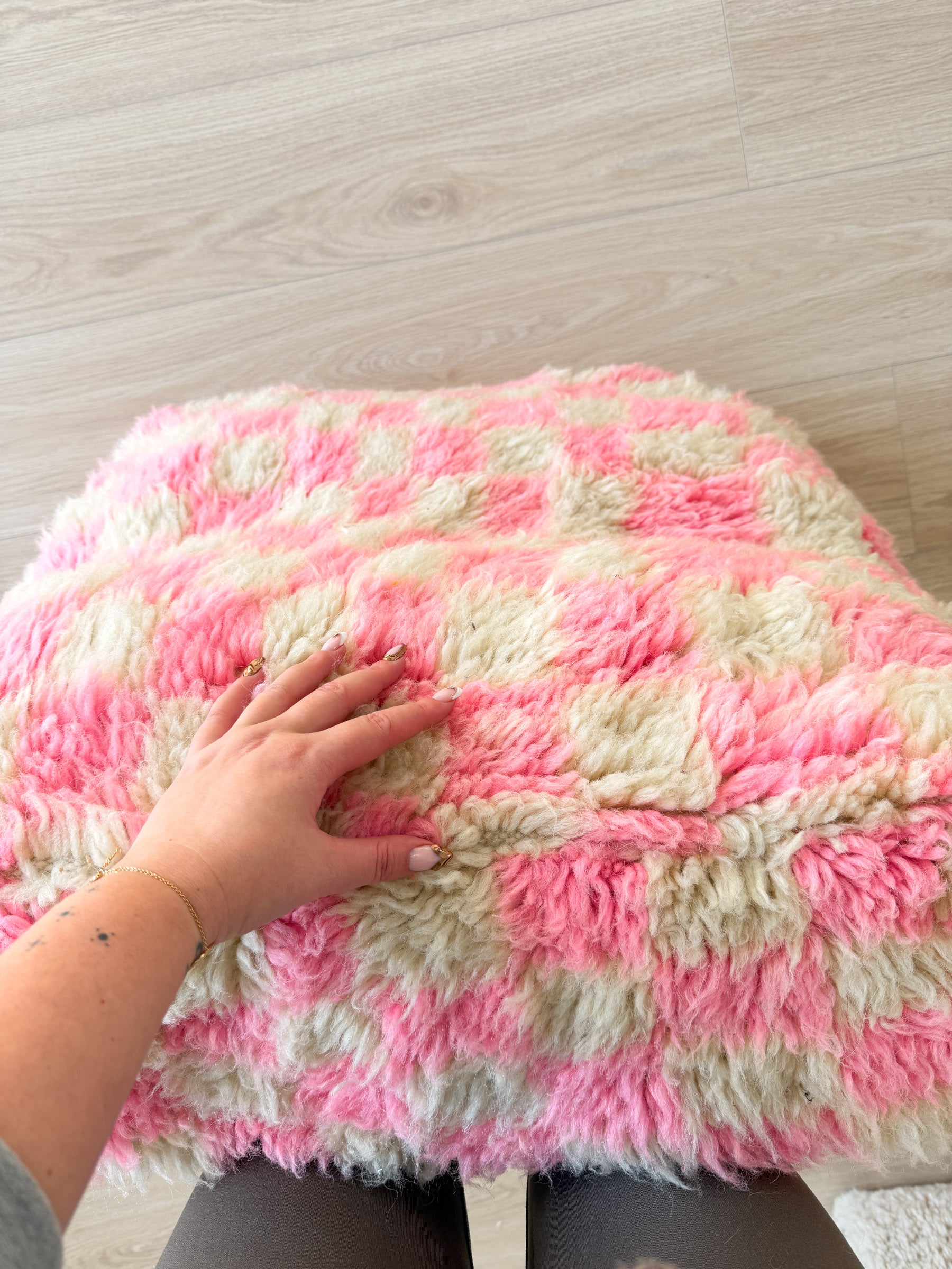 Pouf Marocain, pouf berbère coloré - 60 x 60 cm - n°80