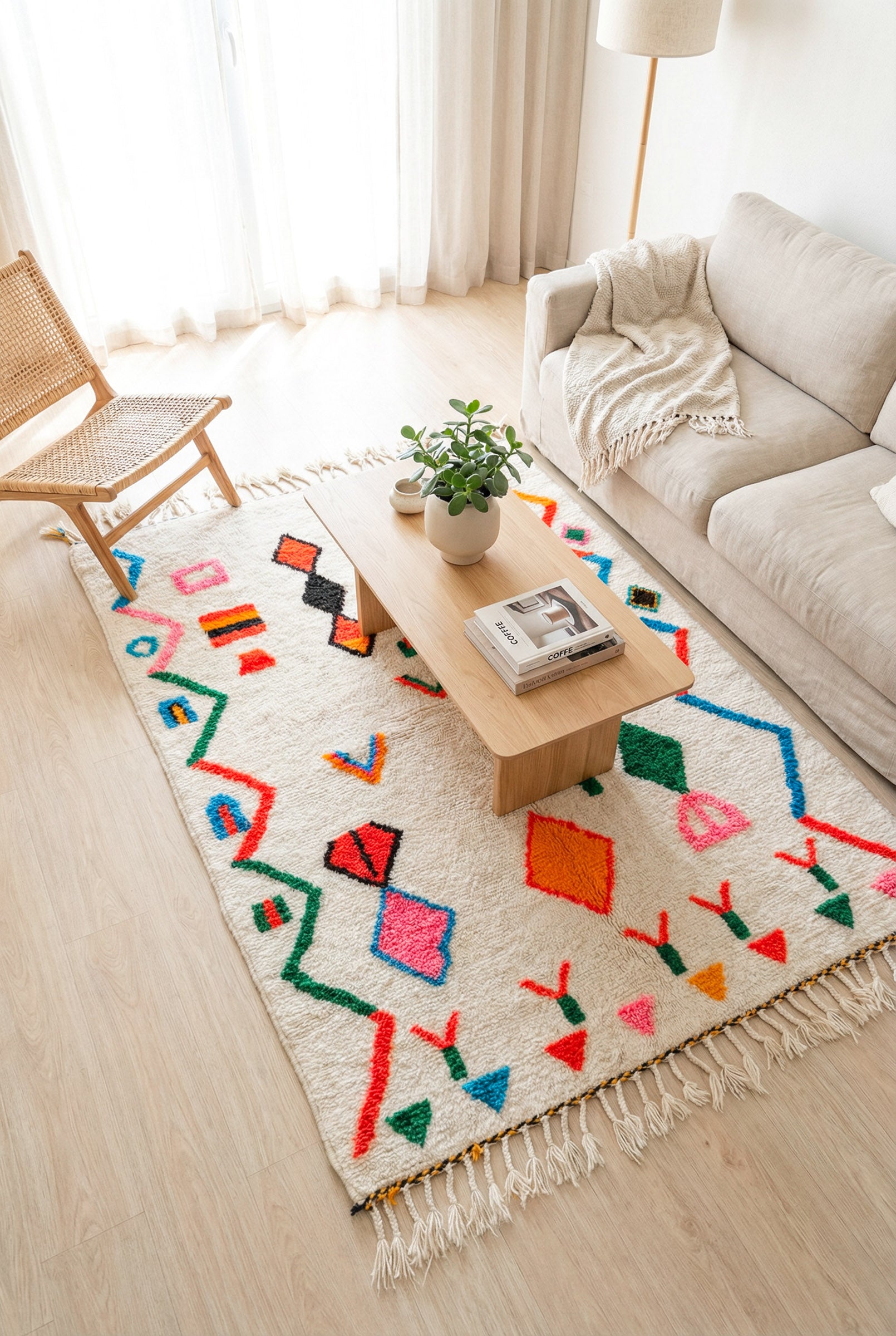 Colorful Berber rug 150 x 216 cm - No. 2381