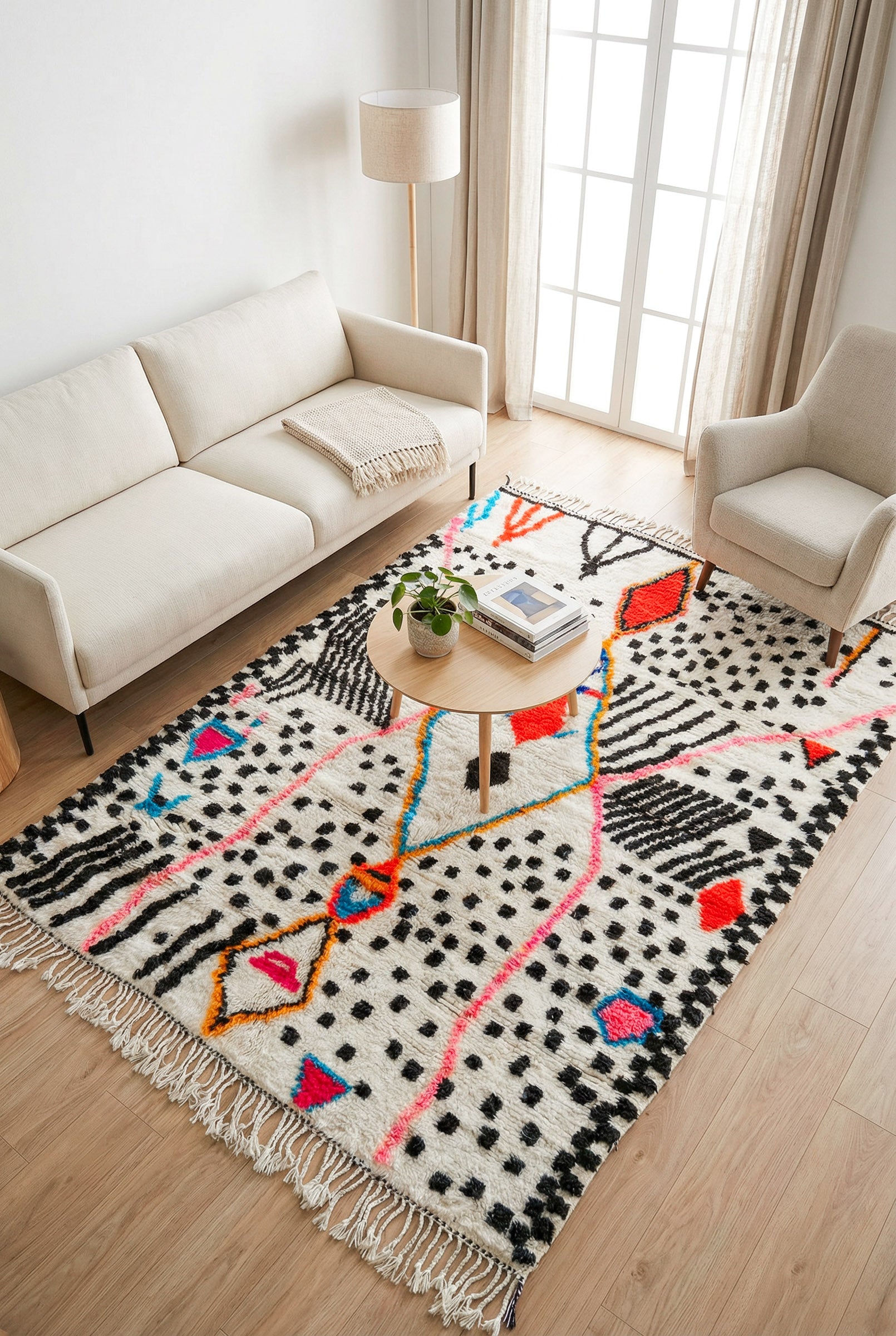 Colorful Berber rug 142 x 207 cm - No. 2404