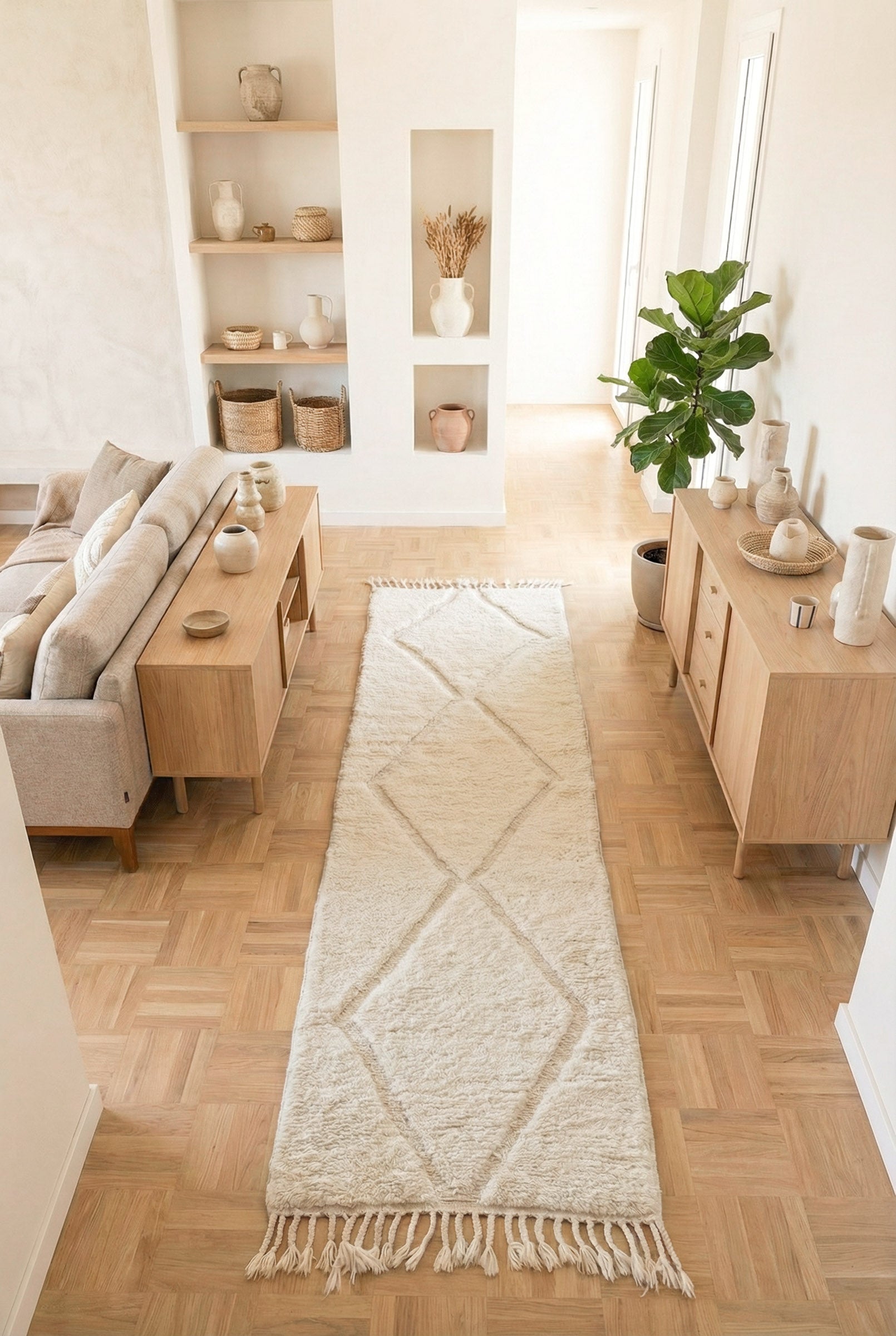 Beni Ouarain Läuferteppich 88 x 300 cm - Nr. 2384