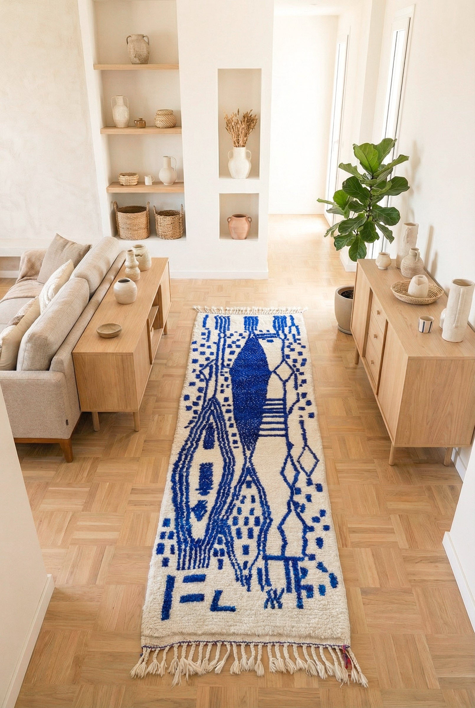 Tapis de couloir berbère coloré 88 x 263 cm - n°2267