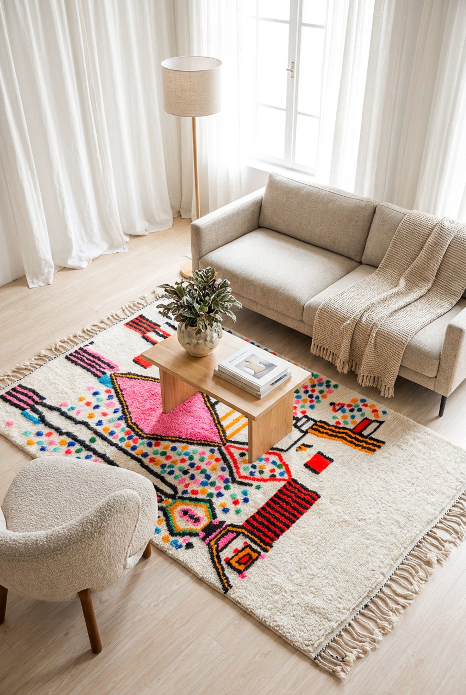 Colorful Berber rug 165 x 283 cm - n°2221