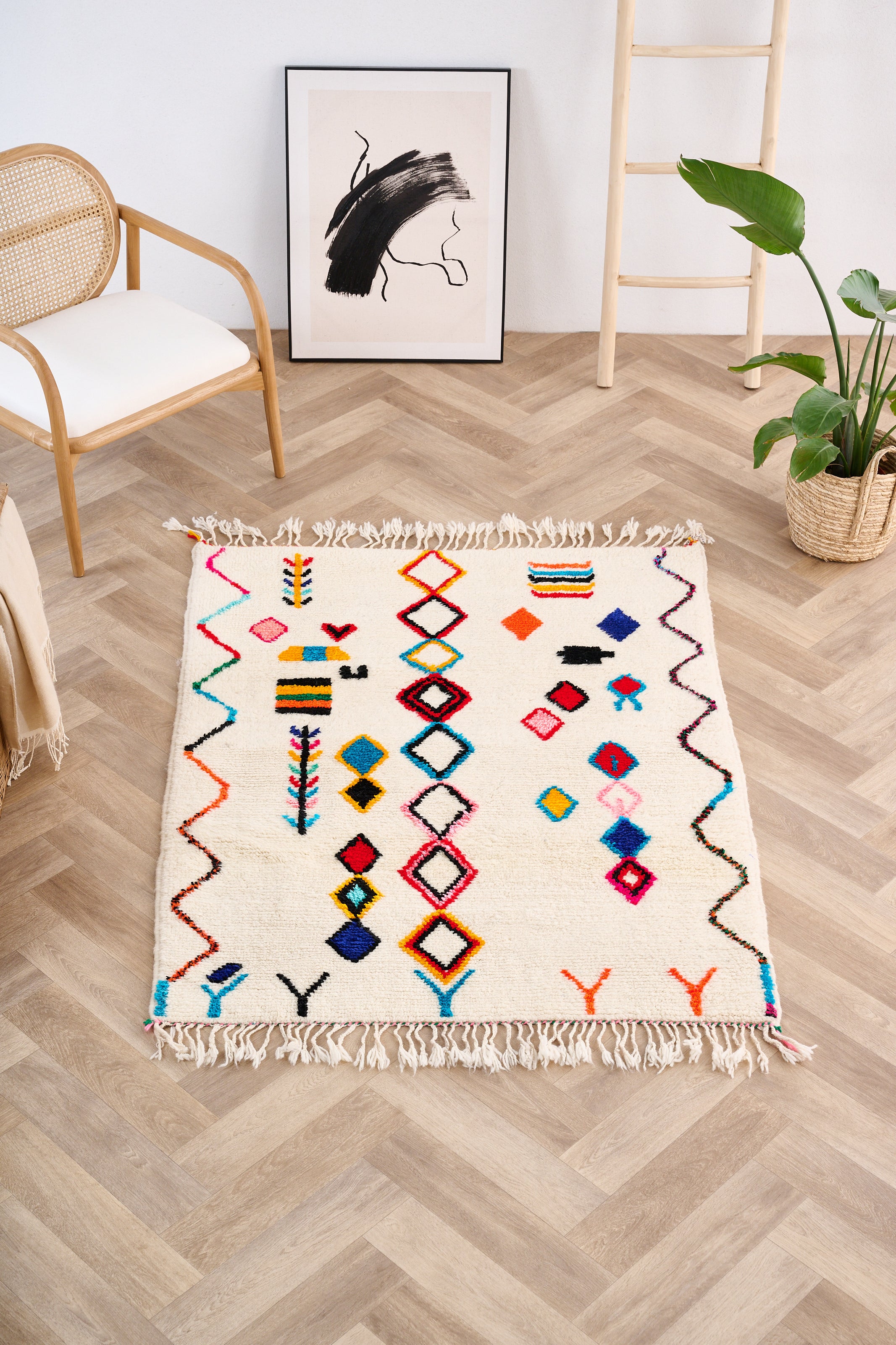 Tapis berbère coloré 118 x 169 cm - n°1048