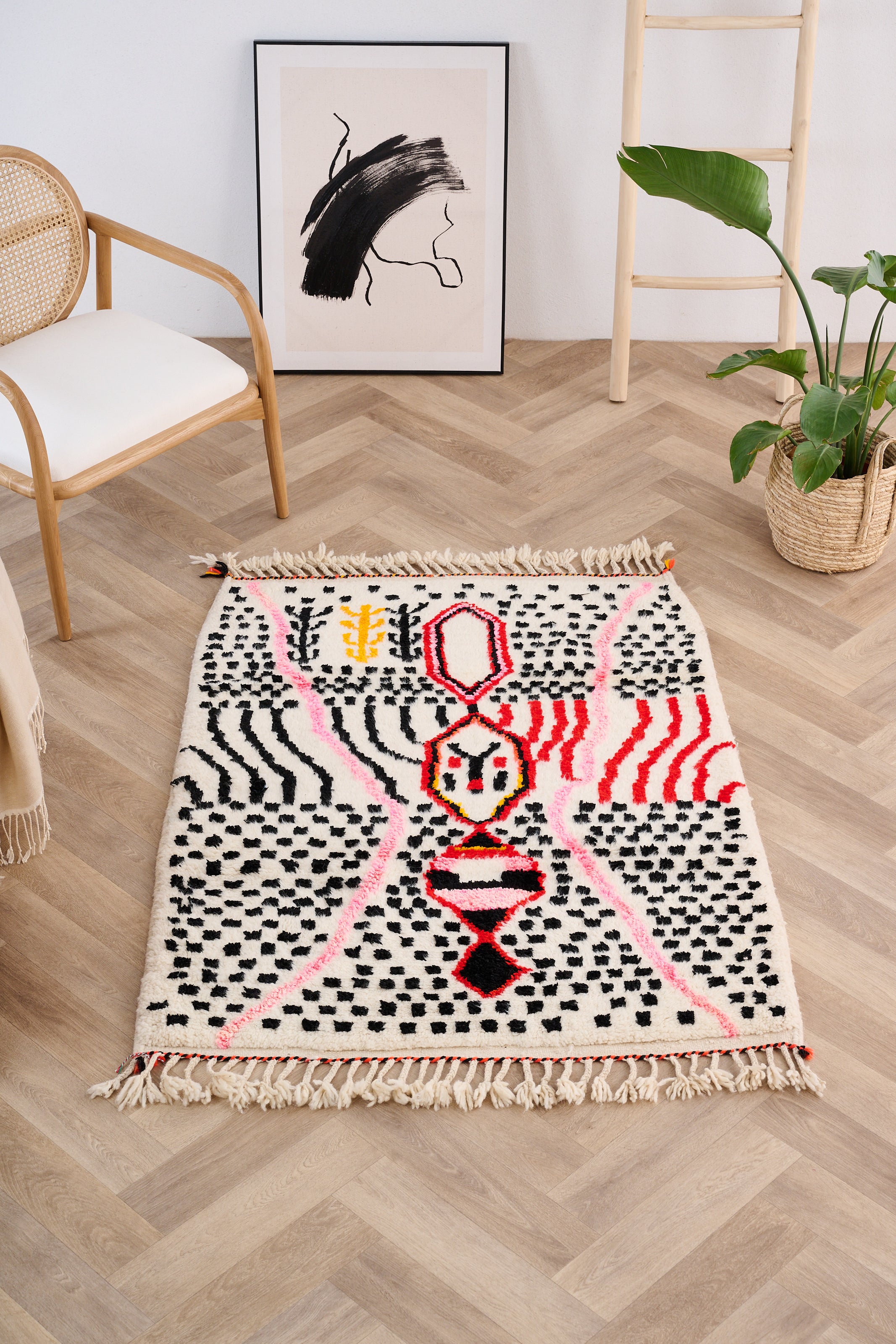 Tapis berbère coloré 106 x 160 cm - n°1057