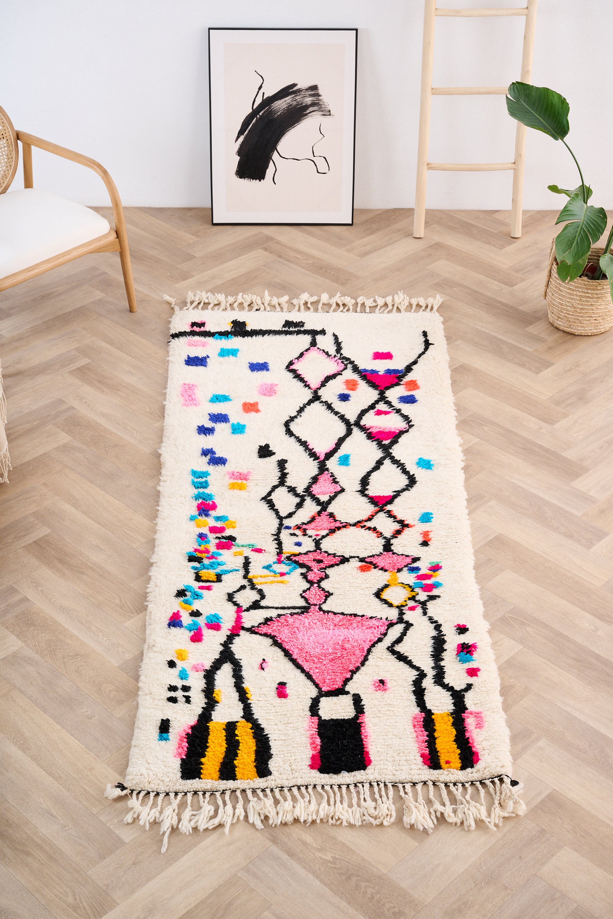 Colorful runner rug 90 x 248 cm - n°1382