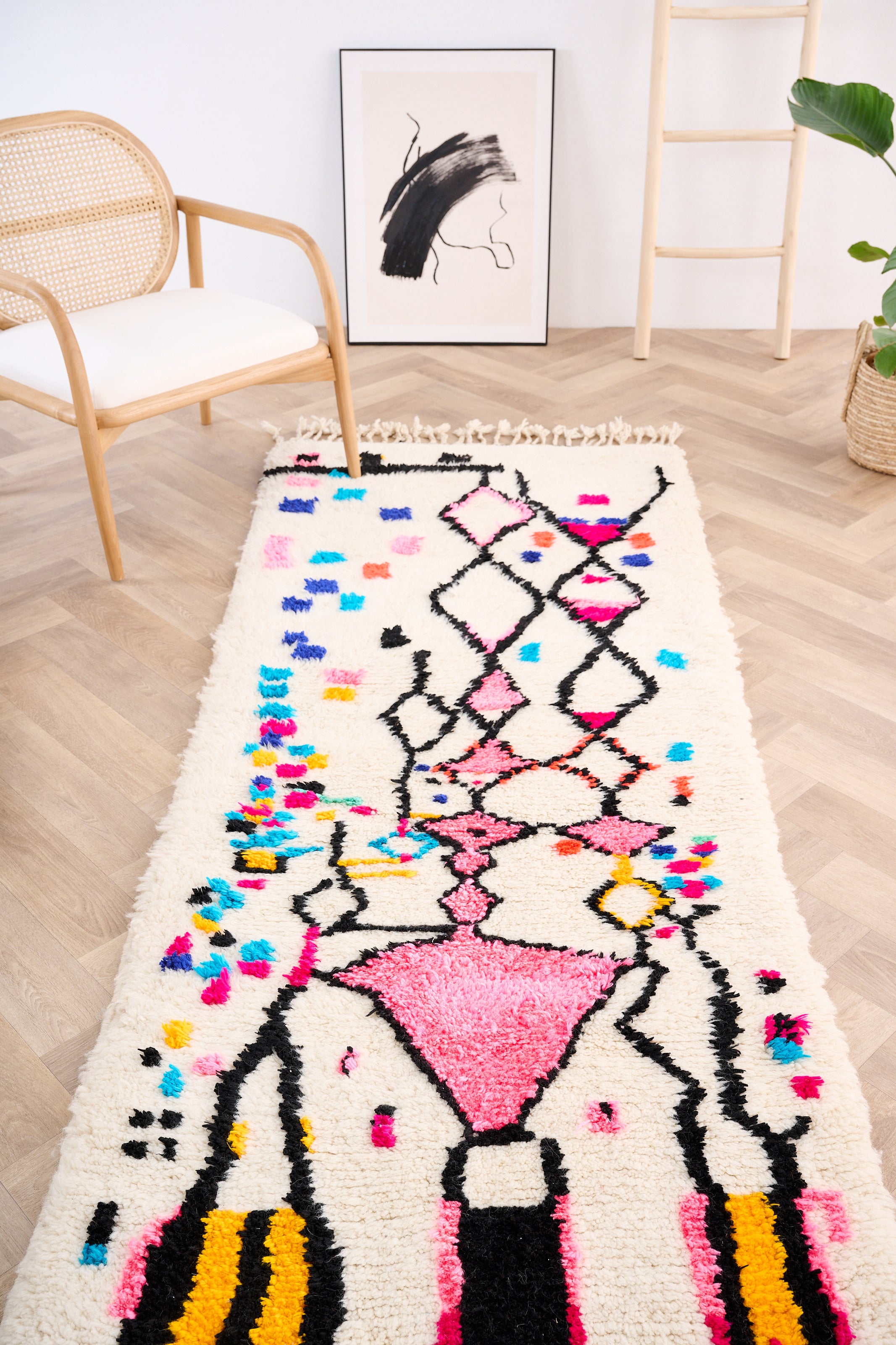 Colorful runner rug 90 x 248 cm - n°1382