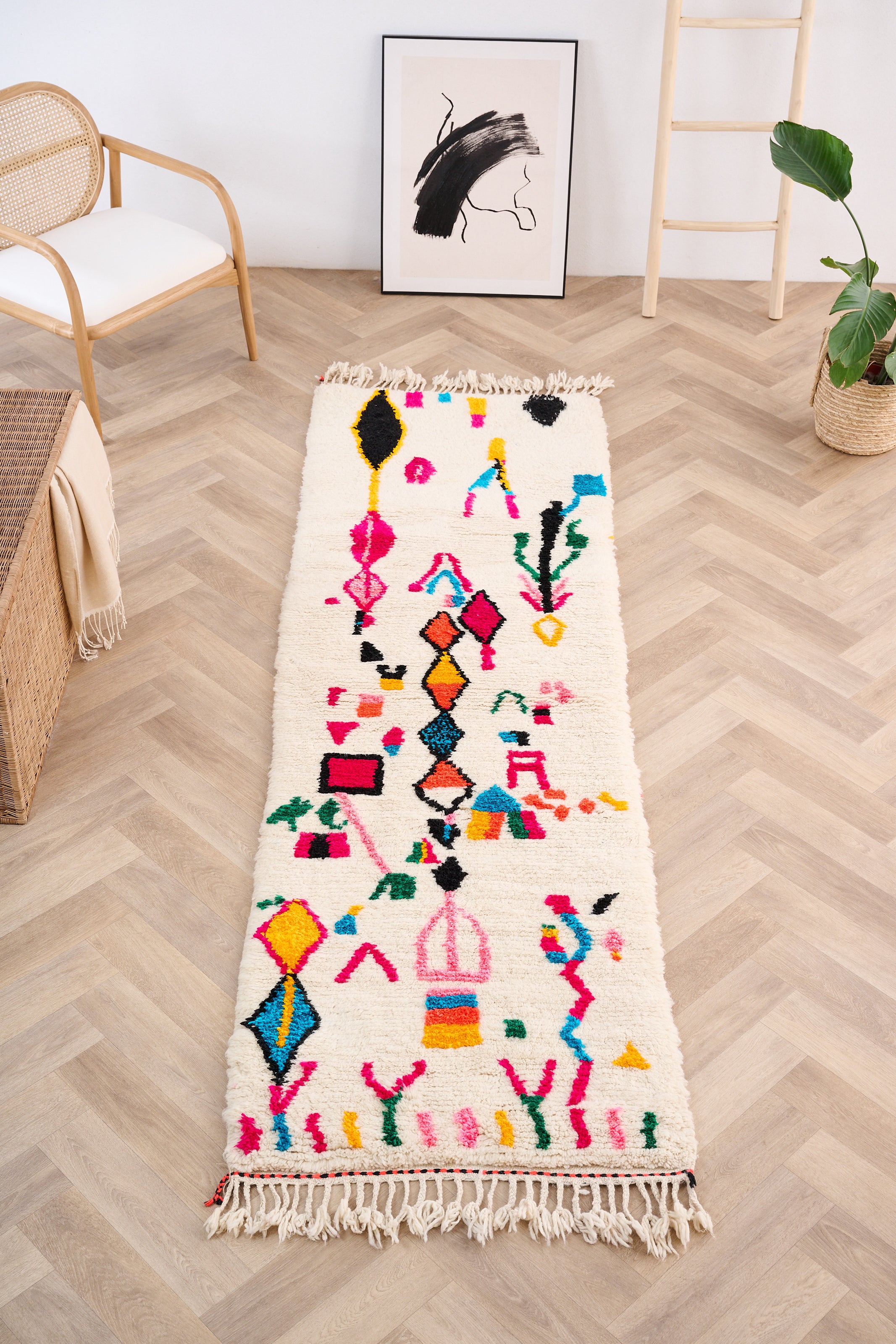 Colorful runner rug 80 x 286 cm - n°1448