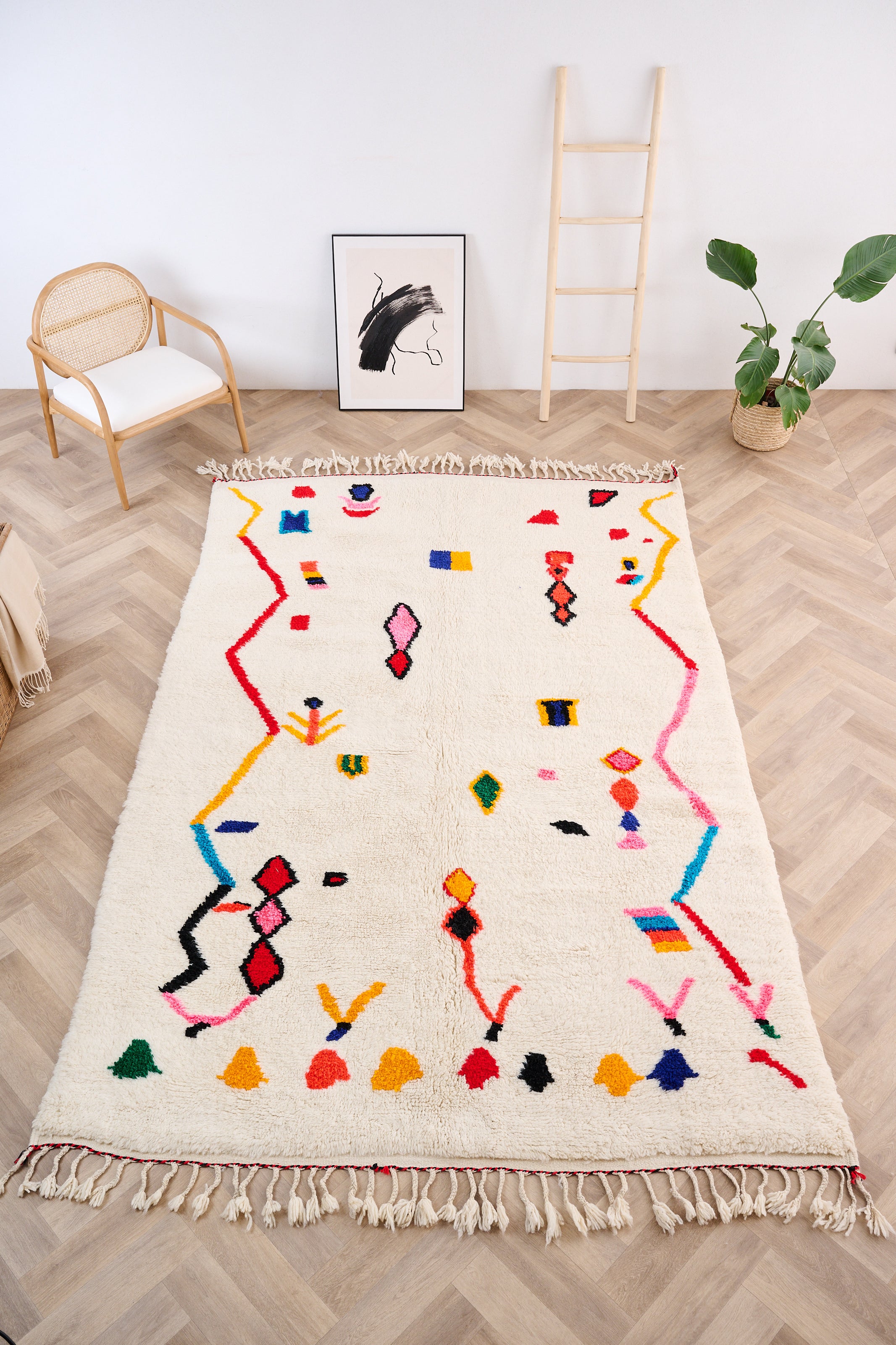 Tapis berbère coloré 200 x 331 cm - n°1478